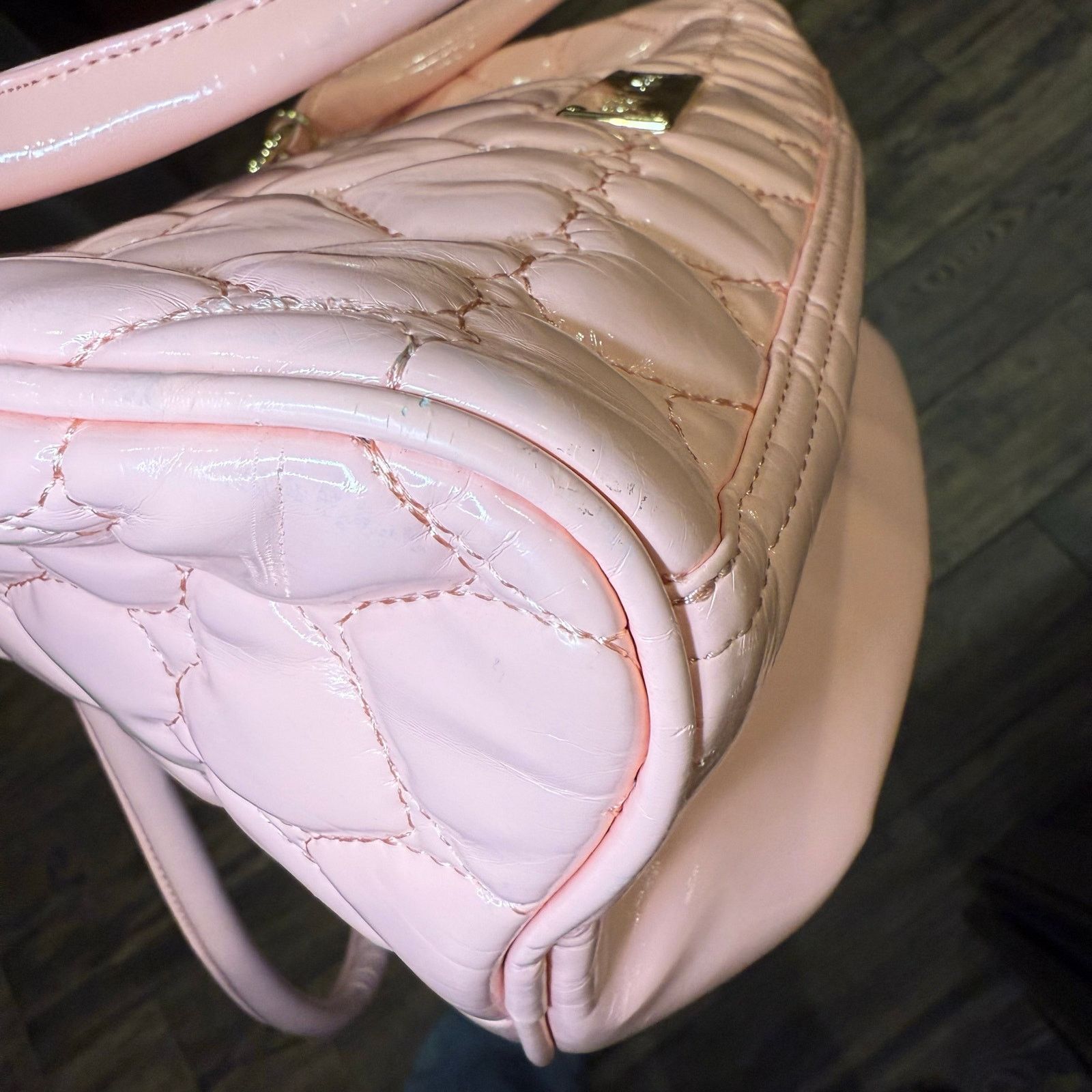 Betsey Johnson Betsey Johnson Pink Quilted Heart Handbag Size ONE SIZE - 10 Thumbnail
