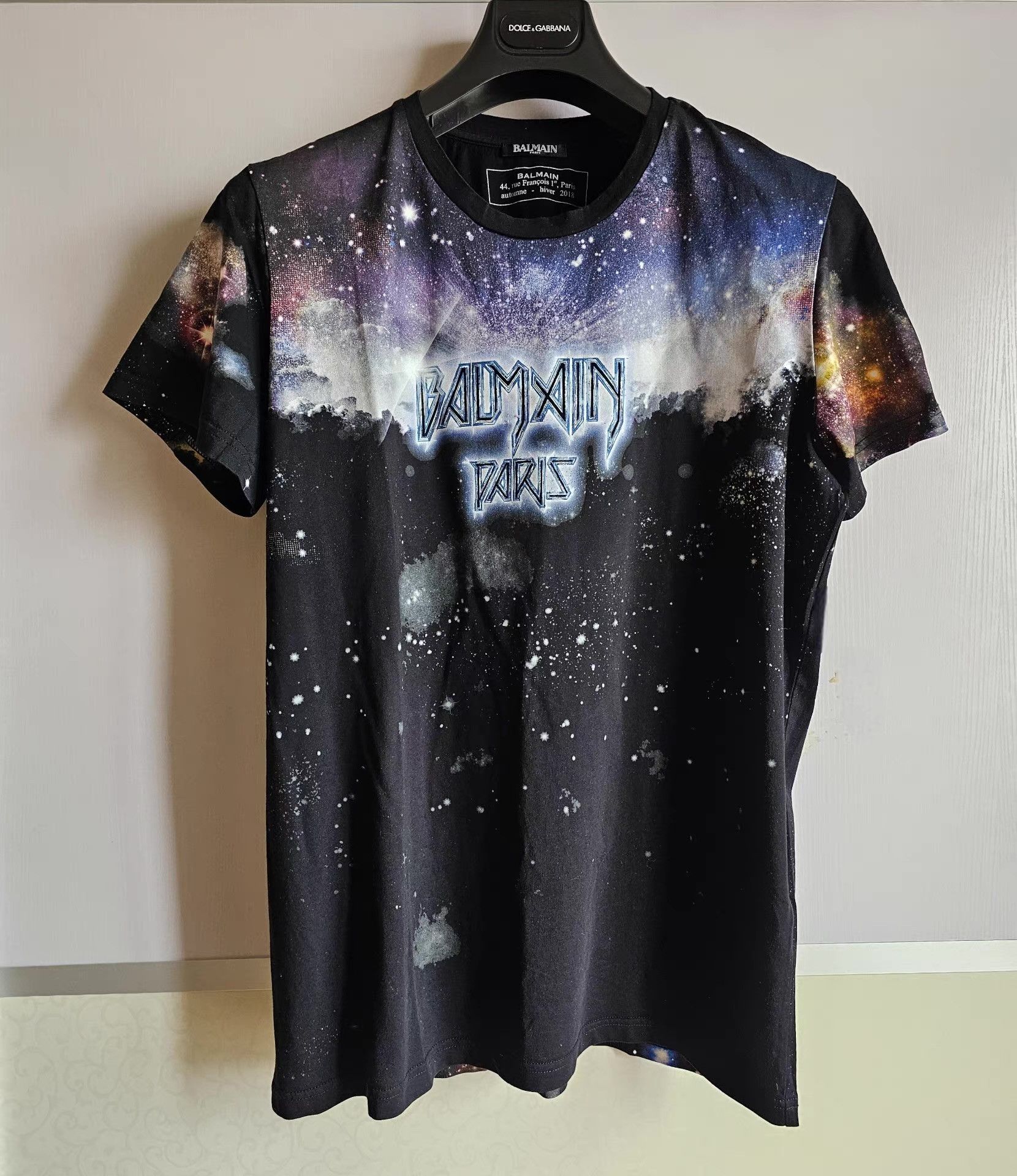 Balmain Balmain Galaxy Print Short Sleeve T-shirt. Size US XL / EU 56 / 4 - 1 Thumbnail