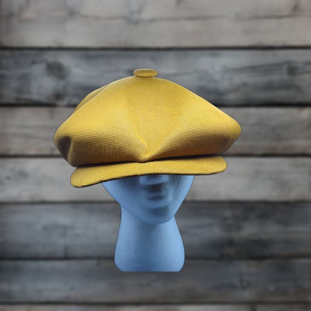 Vintage VINTAGE 1960s Newsboy Hat Yellow Size 6 7/8 Casual Retro Hippy Unbranded US Size ONE SIZE - 1 Thumbnail