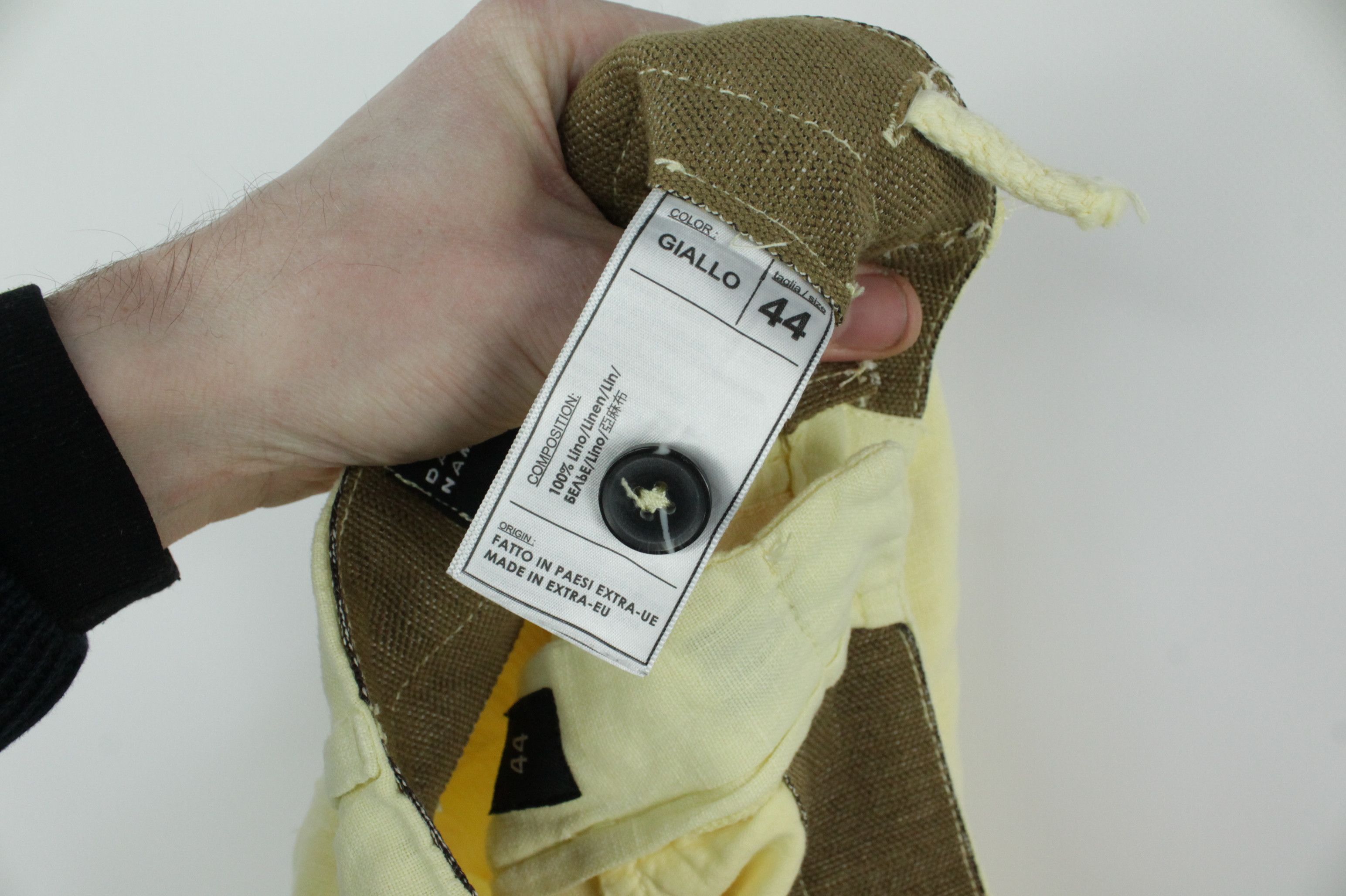 DAVID NAMAN David Naman Yellow Linen Casual Trousers Pants Men's Size US 28 / EU 44 - 7 Thumbnail
