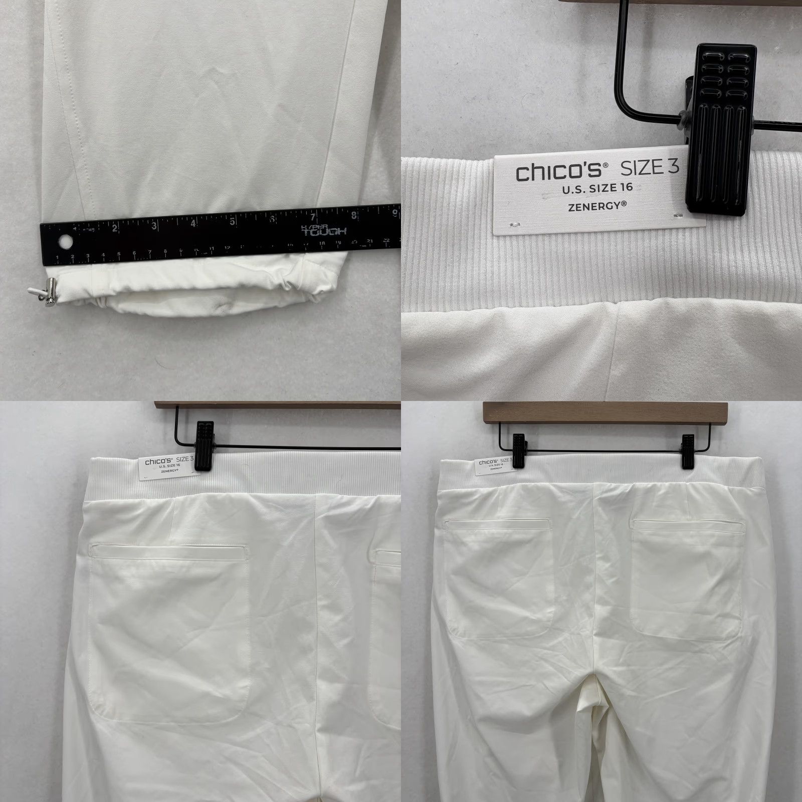 Vintage Chico's Zenergy Neema Bungee Crop Pants Womens 16 White Pockets Travel Stretch Size 38" / US 16 / IT 52 - 9 Thumbnail