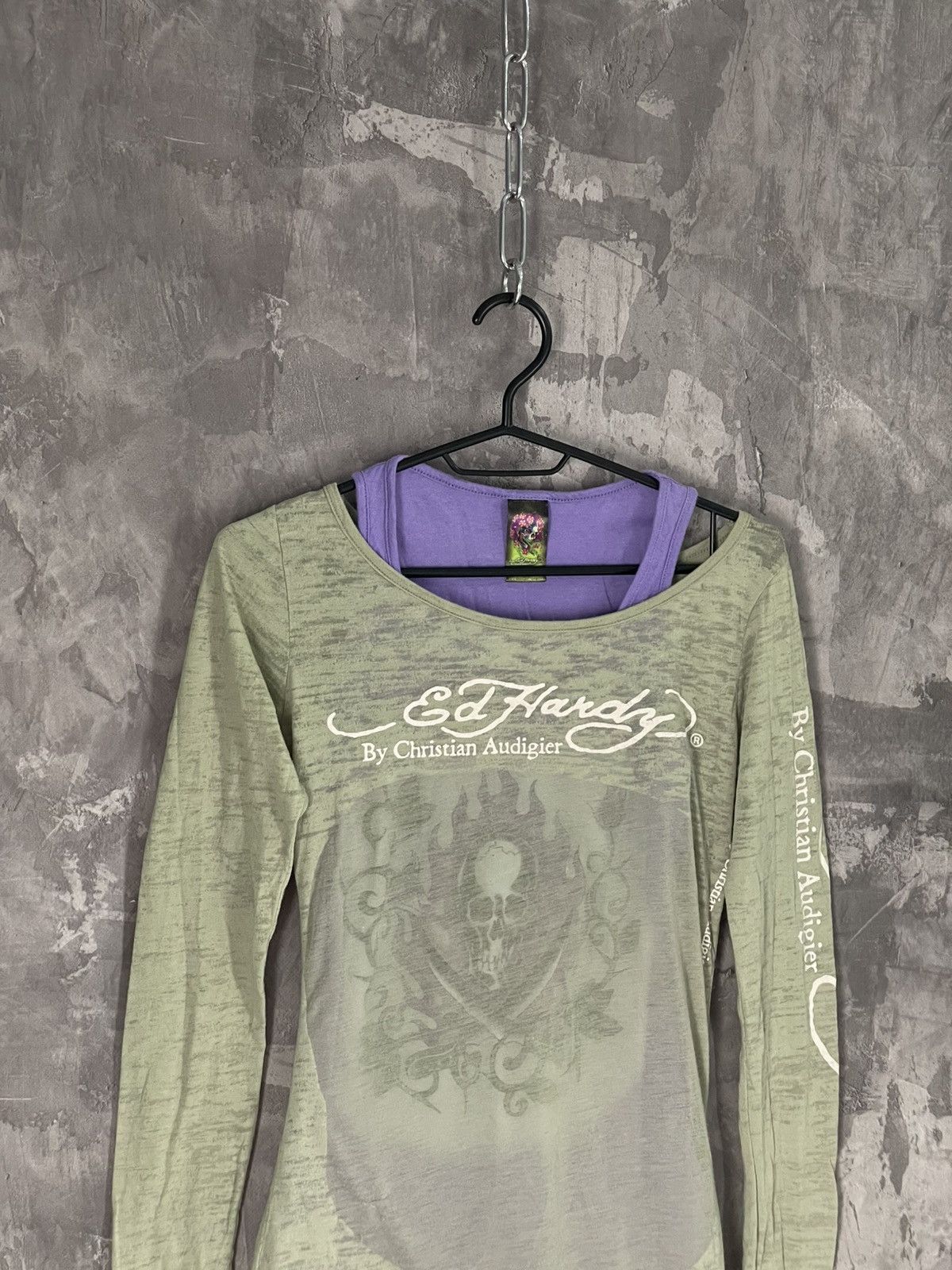 Christian Audigier × Ed Hardy × Hysteric Glamour Ed Hardy long sleeve mesh print t-shirt woman's Size M / US 6-8 / IT 42-44 - 8 Thumbnail