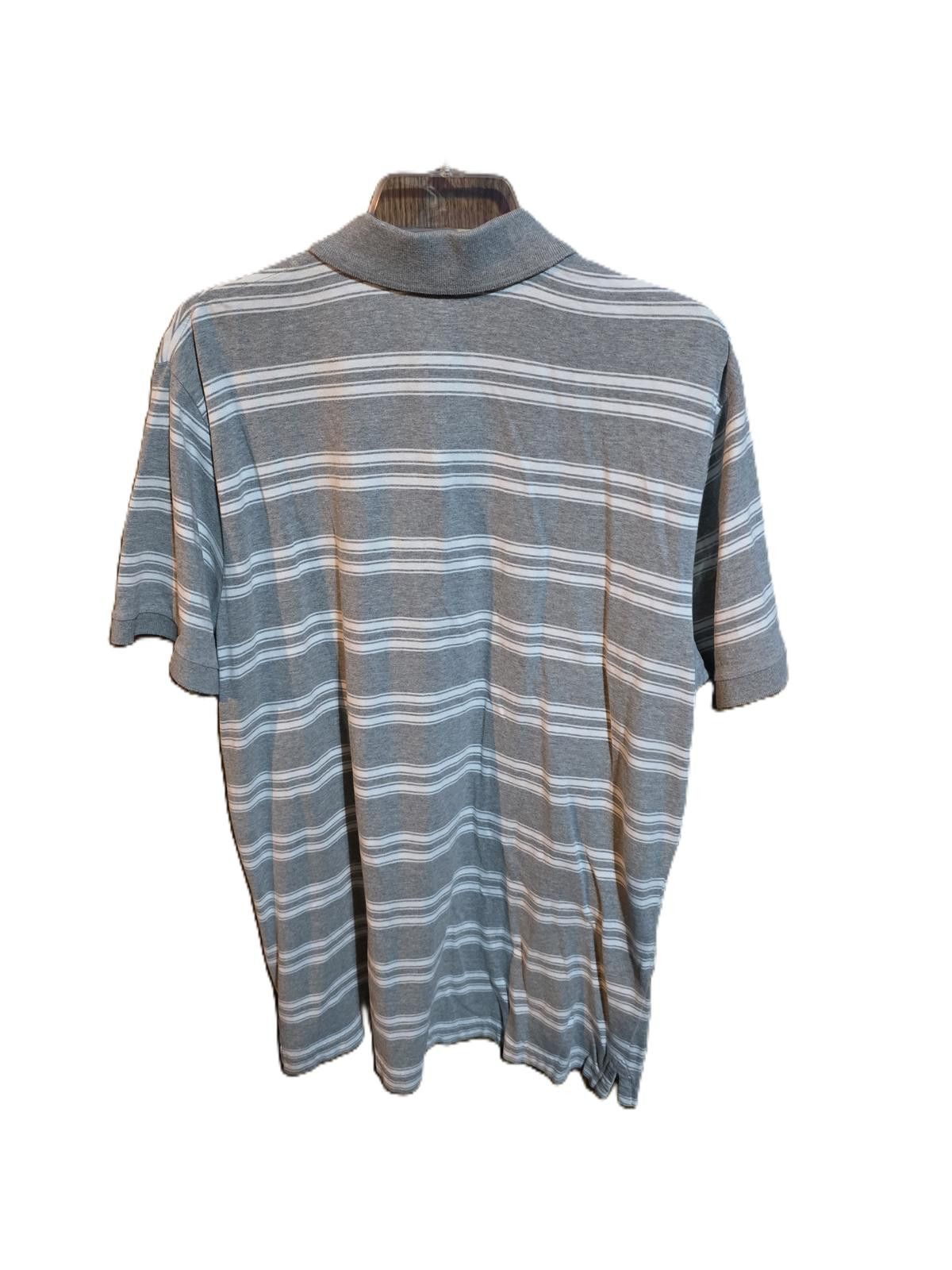 Old Navy Old Navy Gray & White Striped Polo Shirt Size US XL / EU 56 / 4 - 2 Thumbnail