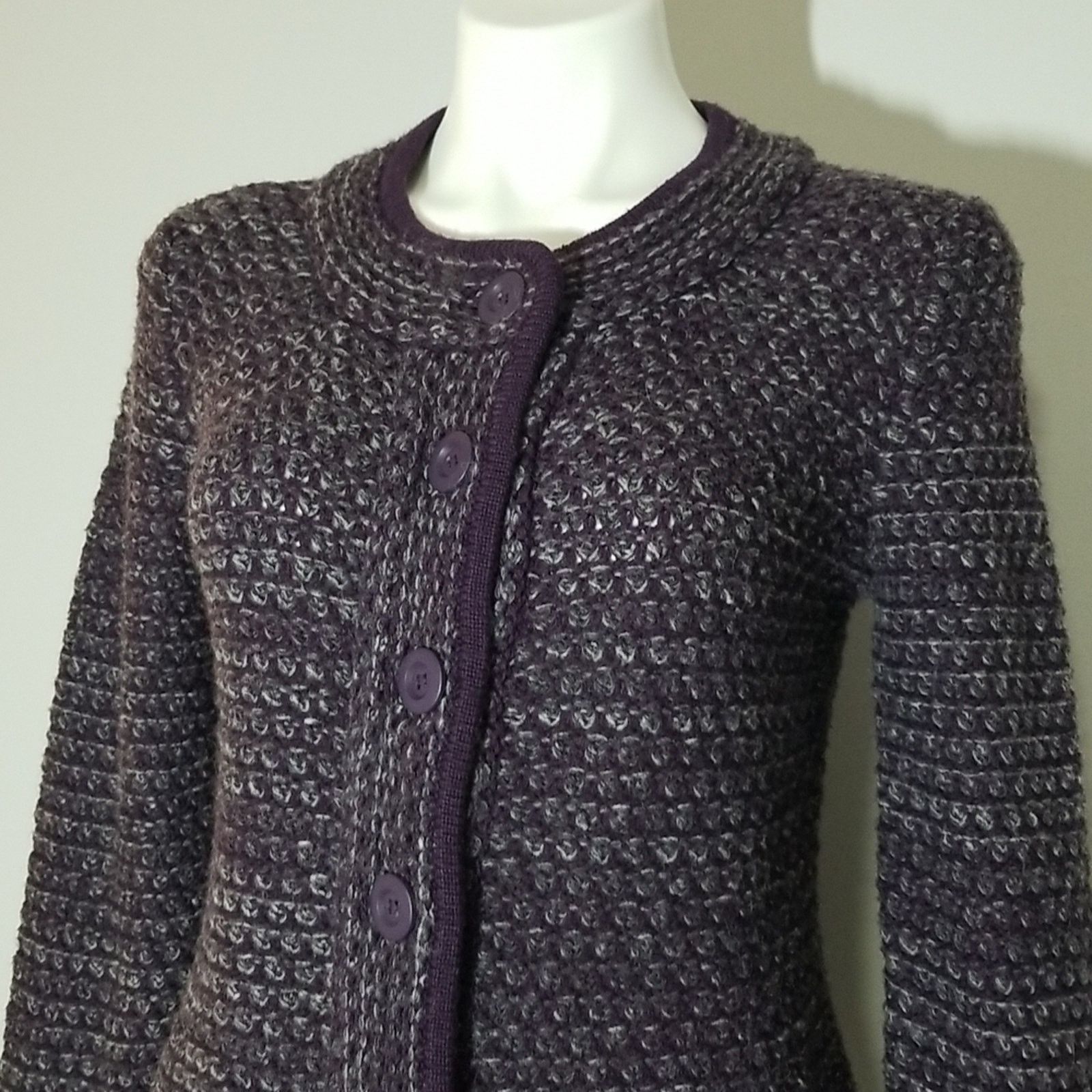 Other Christopher & Banks Purple Knit Cardigan Sweater Size S / US 4 / IT 40 - 2 Thumbnail