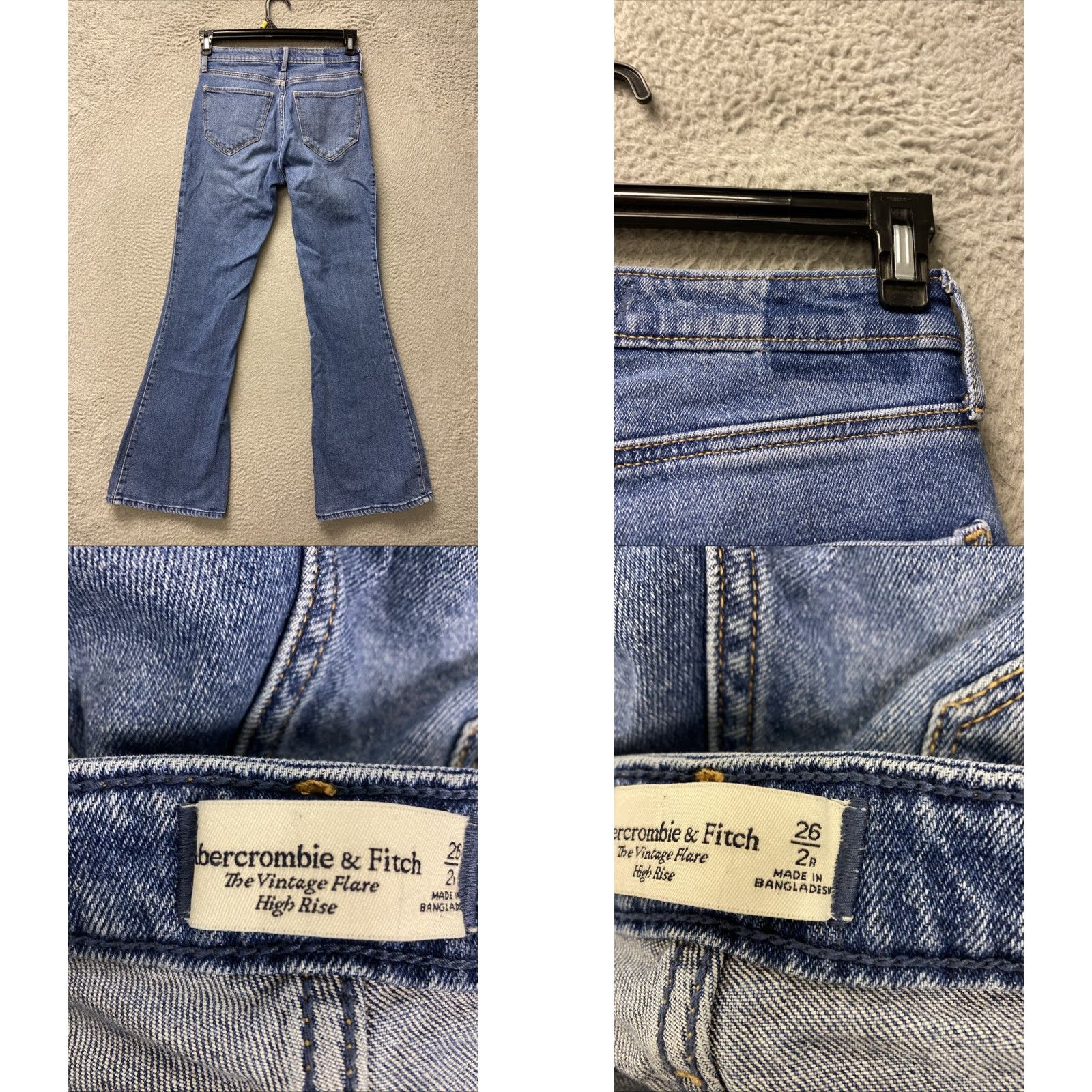 Abercrombie & Fitch VINTAGE Abercrombie & Fitch Jeans High Rise Boot Flare Women 28x29 Blue 90s Y2K Bedazzled Stars Vintage 159-5 Size 28" / US 6 / IT 42 - 8 Thumbnail