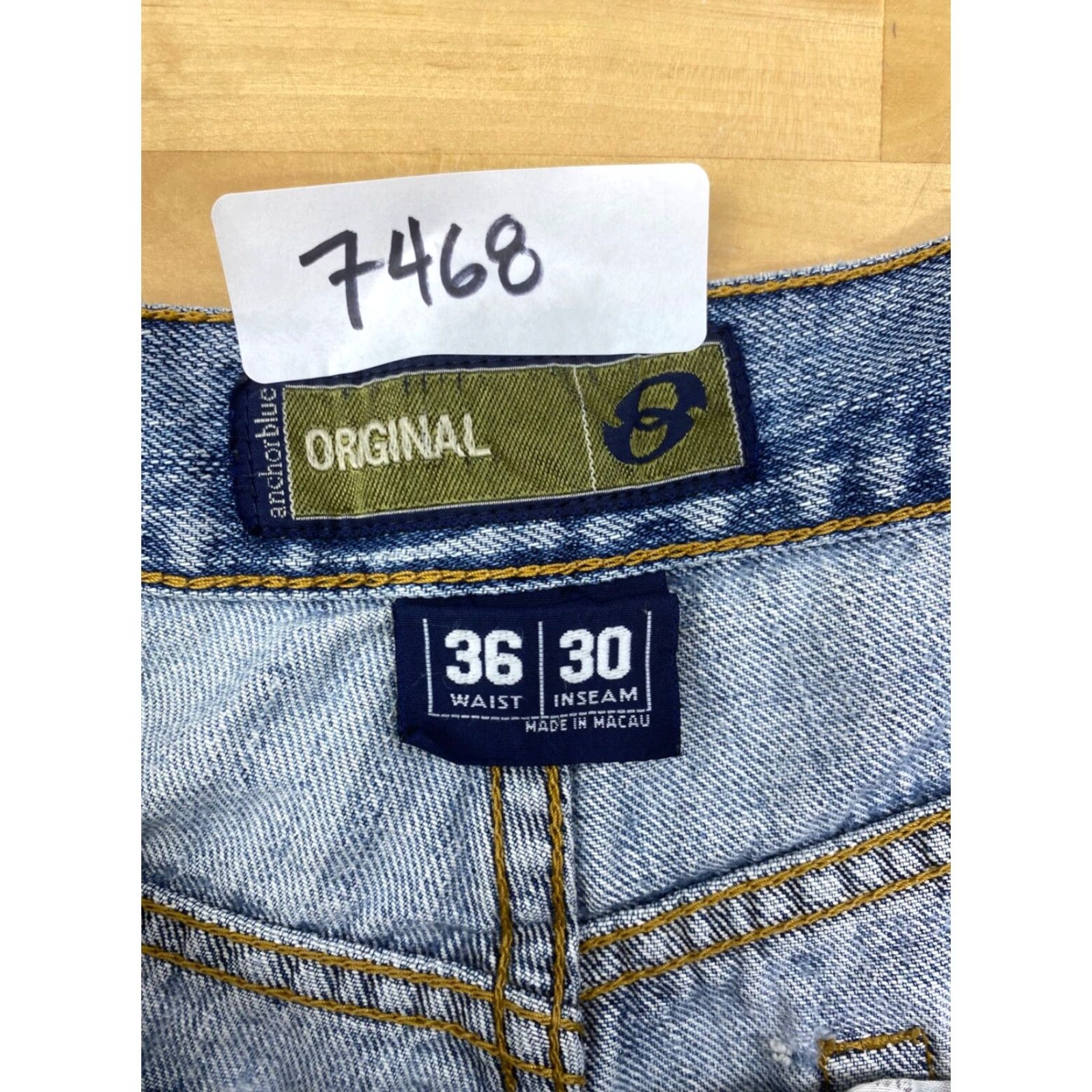 Anchor Blue Anchor Blue Original Denim Jeans Mens 36x28 Blue Light Wash Vintage Straight Jeans Mens 36 Inseam 28 Regular Cotton Denim Relaxed Fit Blue Size US 36 / EU 52 - 4 Thumbnail