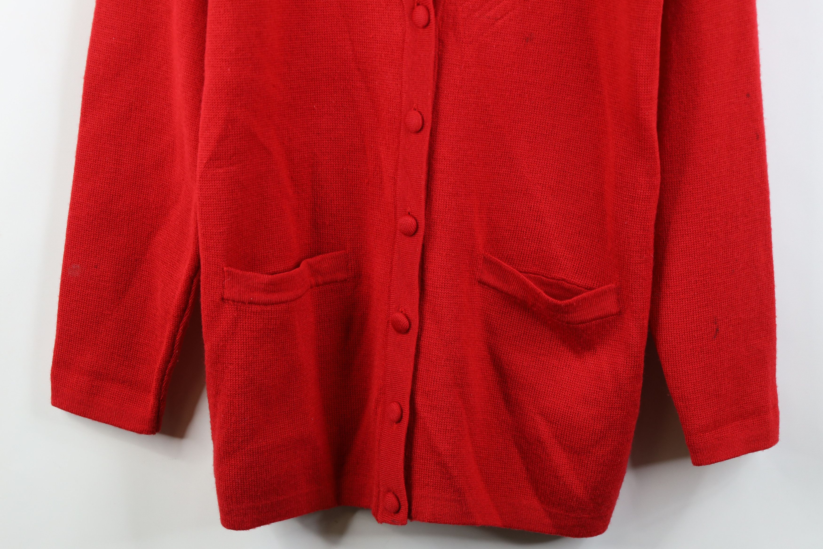 Vintage Vintage 90s Streetwear Wool Blend Knit Cardigan Sweater Red Size M / US 6-8 / IT 42-44 - 3 Thumbnail