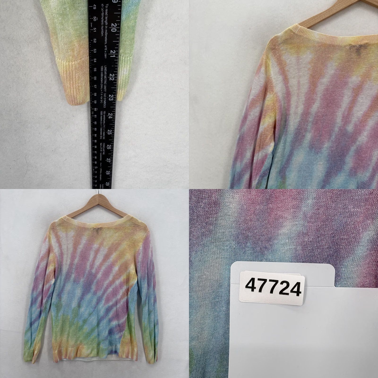 Talbots Talbots Sweater Womens Medium Multicolor Rainbow Tie Dye Linen Blend Scoop Neck Size M / US 6-8 / IT 42-44 - 8 Thumbnail