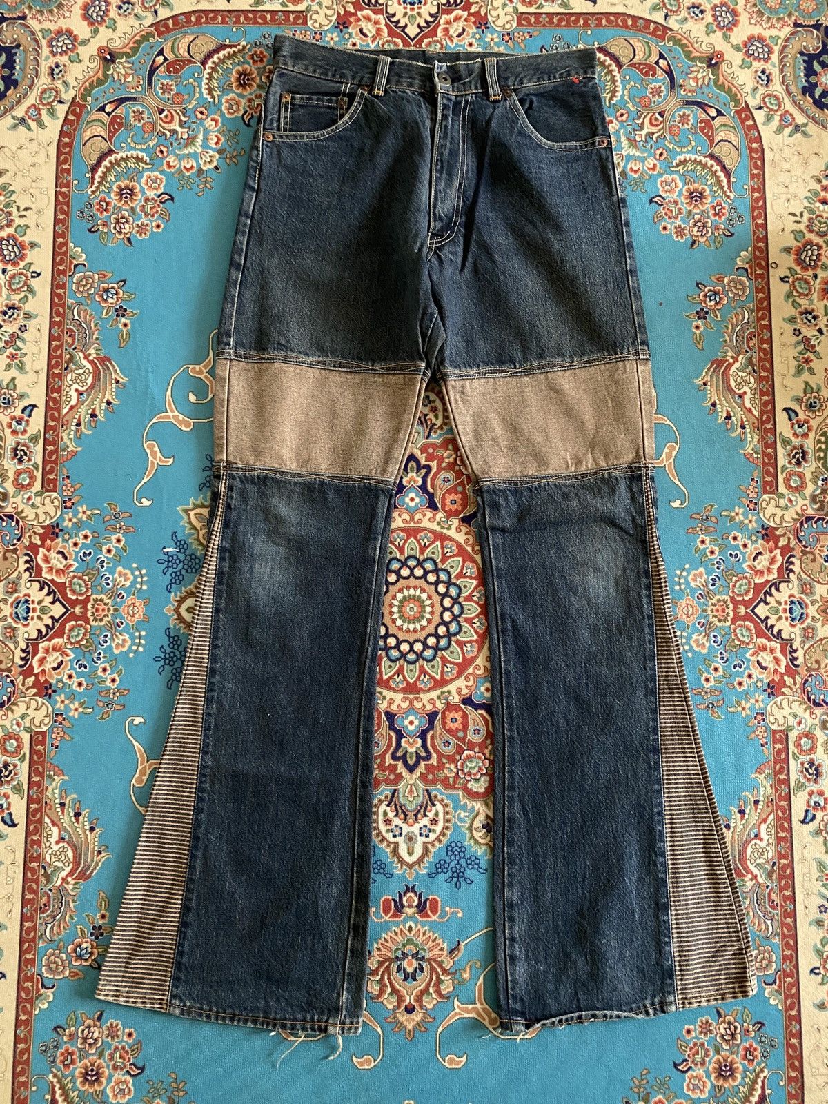 If Six Was Nine Japanese Brand Super Flare Hagi Design Jeans Size US 28 / EU 44 - 2 Thumbnail