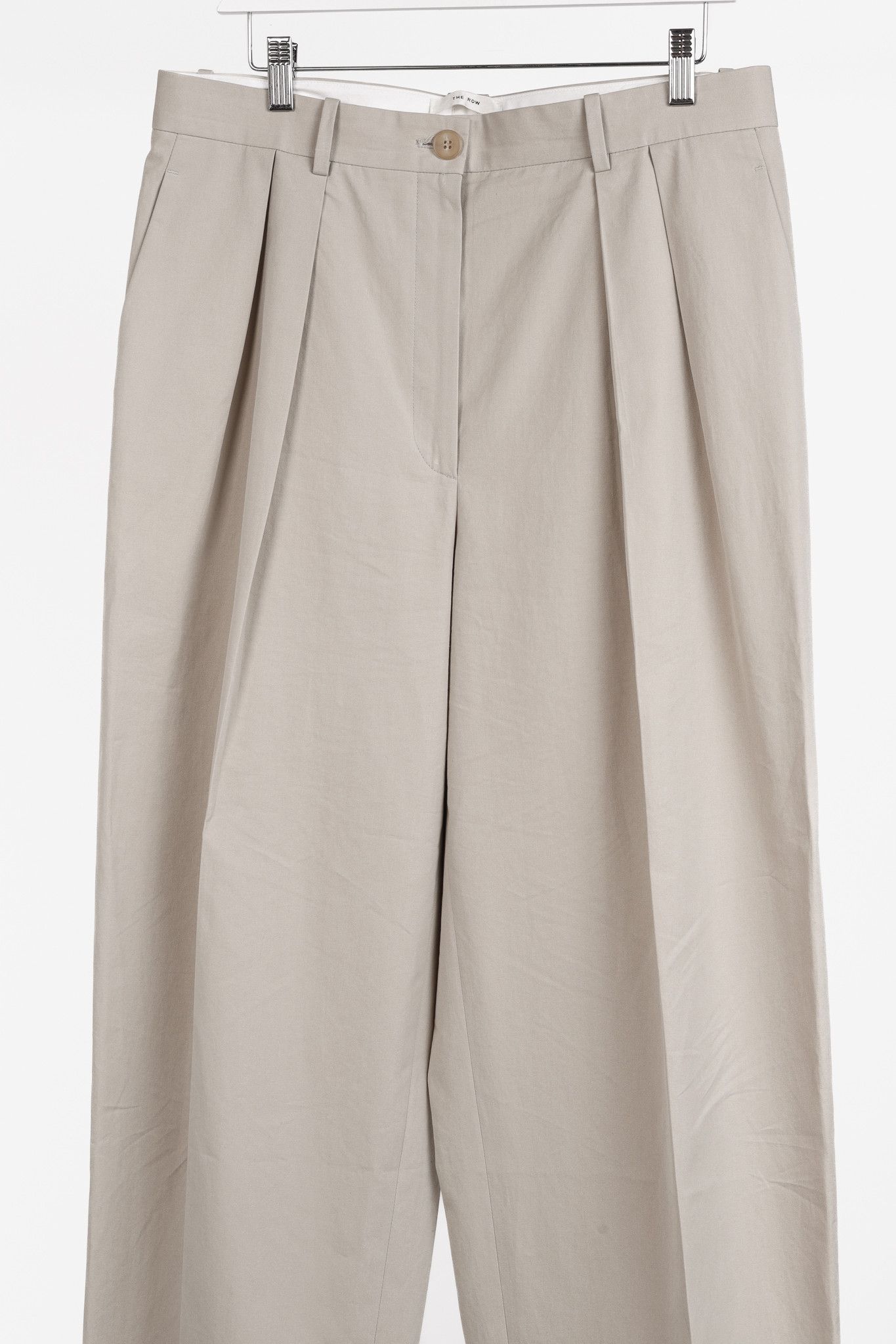 The Row The Row Igor Oatmeal Cotton Pleated Wide-Leg Pants Size 32" / US 10 / IT 46 - 3 Thumbnail