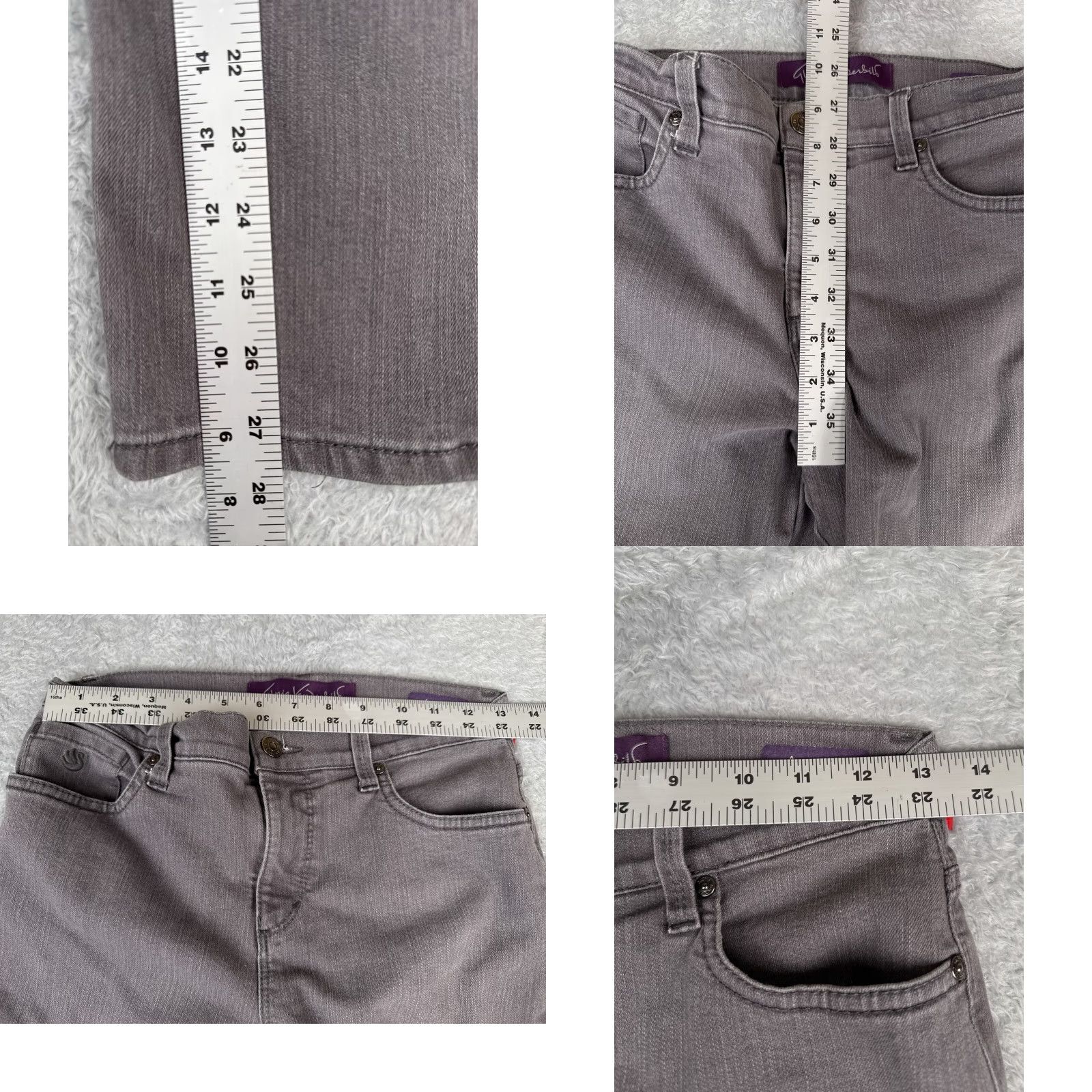Gloria Vanderbilt Gloria Vanderbilt Jeans Womens 4P Gray Denim Amanda Cotton Blend 26x28 Size 27" / US 4 / IT 40 - 8 Thumbnail