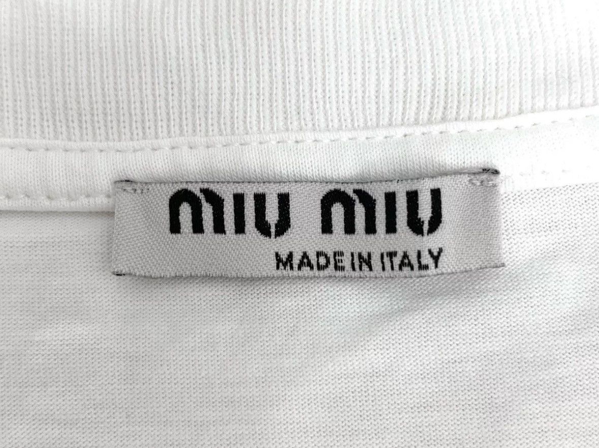 Miu Miu MiuMiu logo cherry print white cotton short sleeved T-shirt Size US S / EU 44-46 / 1 - 6 Thumbnail