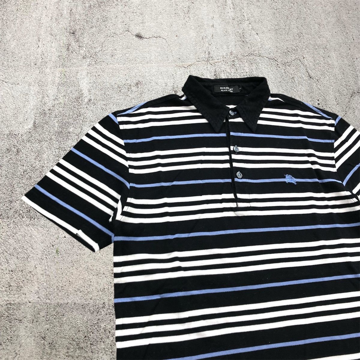 Burberry Vintage Burberry Black Label Polo T-shirt Stripe Luxury Size US S / EU 44-46 / 1 - 3 Thumbnail