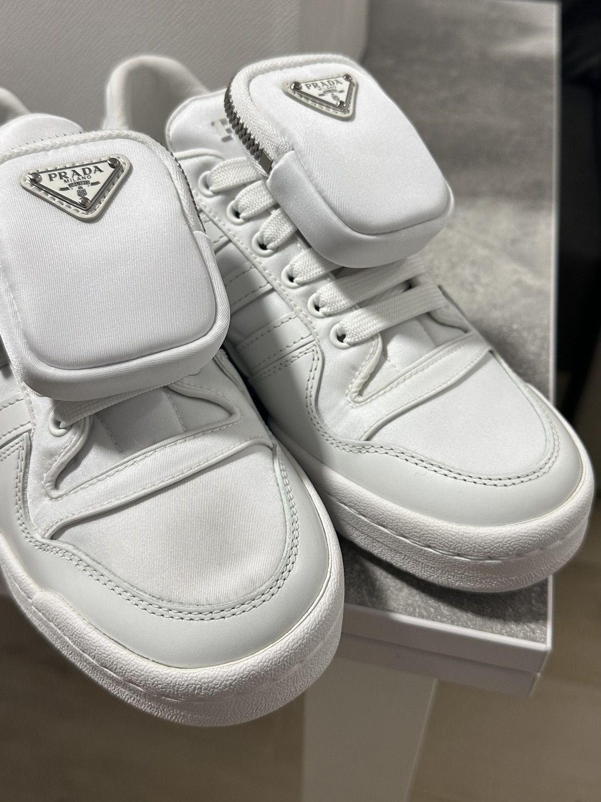 Adidas × Prada Prada Adidas RE-Nylon Forum Low White Sneakers US 6 / 36 Size US 6 / IT 36 - 23 Thumbnail