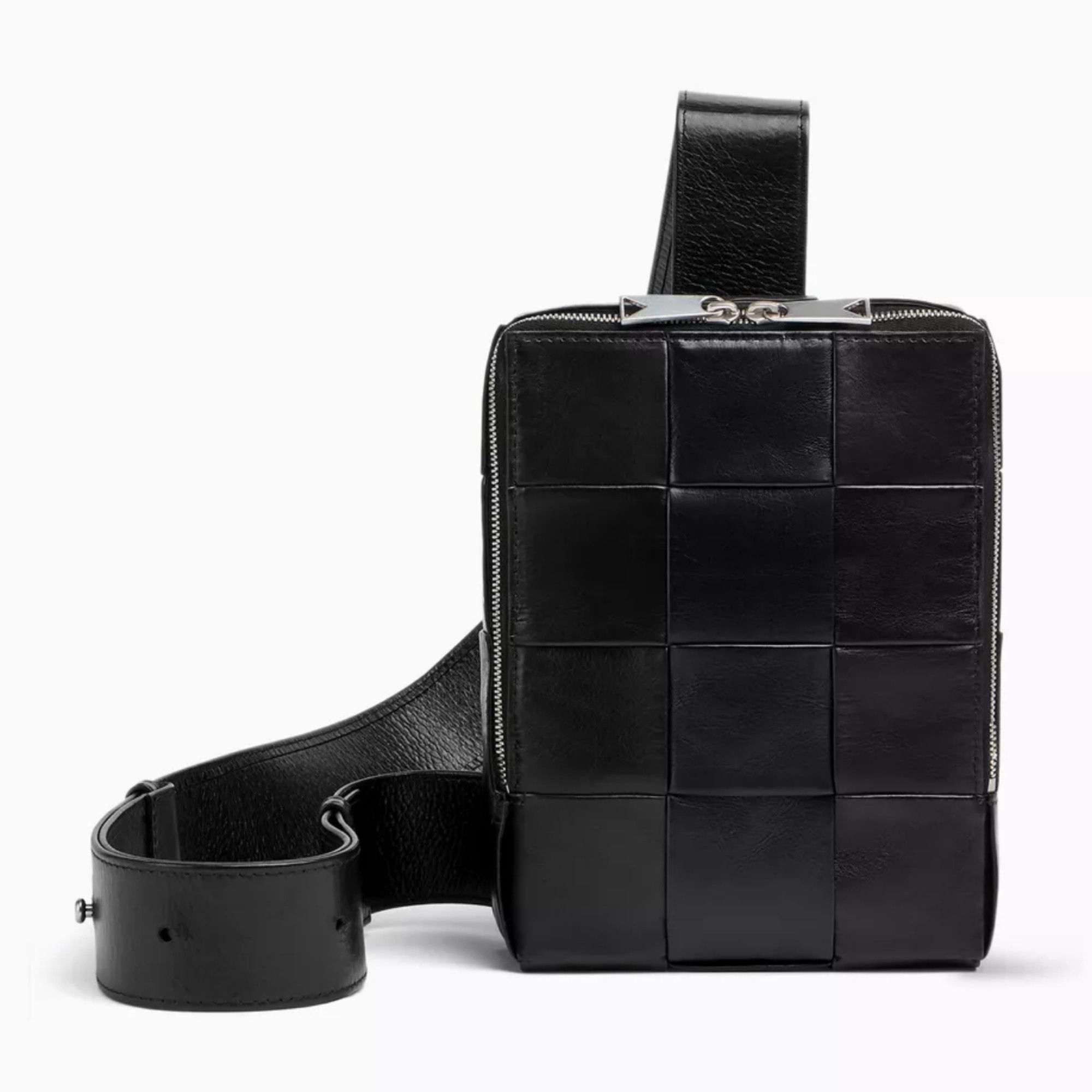 Bottega Veneta Black Intrecciato Leather Mini Cassette Sling Bag Size ONE SIZE - 1 Thumbnail