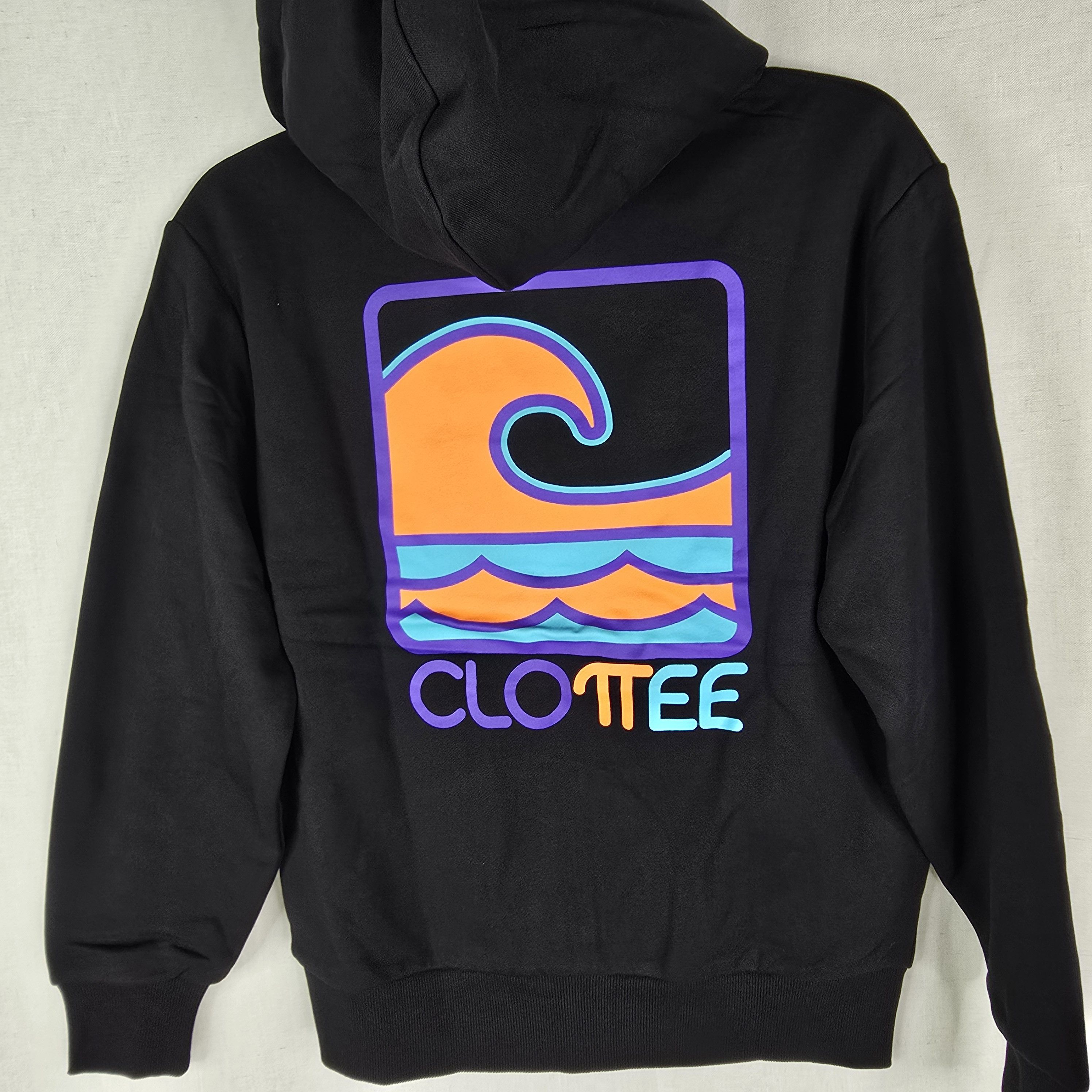 CLOT × Japanese Brand NEW Clottee By Clot Mens Medium Wave Black Full Zip Hoodie Size US M / EU 48-50 / 2 - 1 Thumbnail