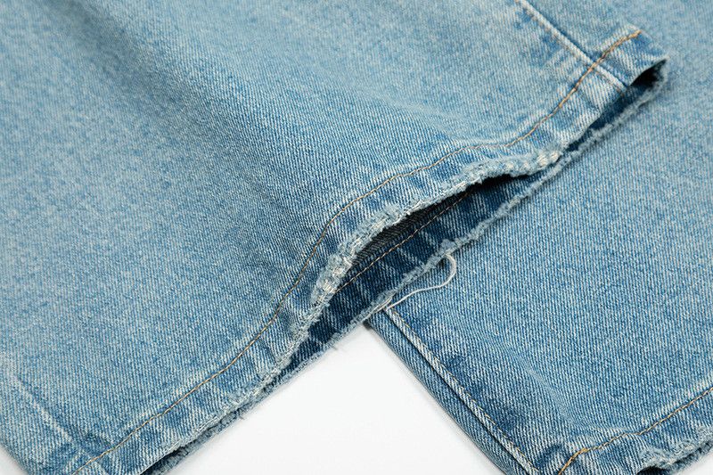 Vintage Retro washed men's whiskered distressed casual straigh jeans Size US 32 / EU 48 - 6 Thumbnail