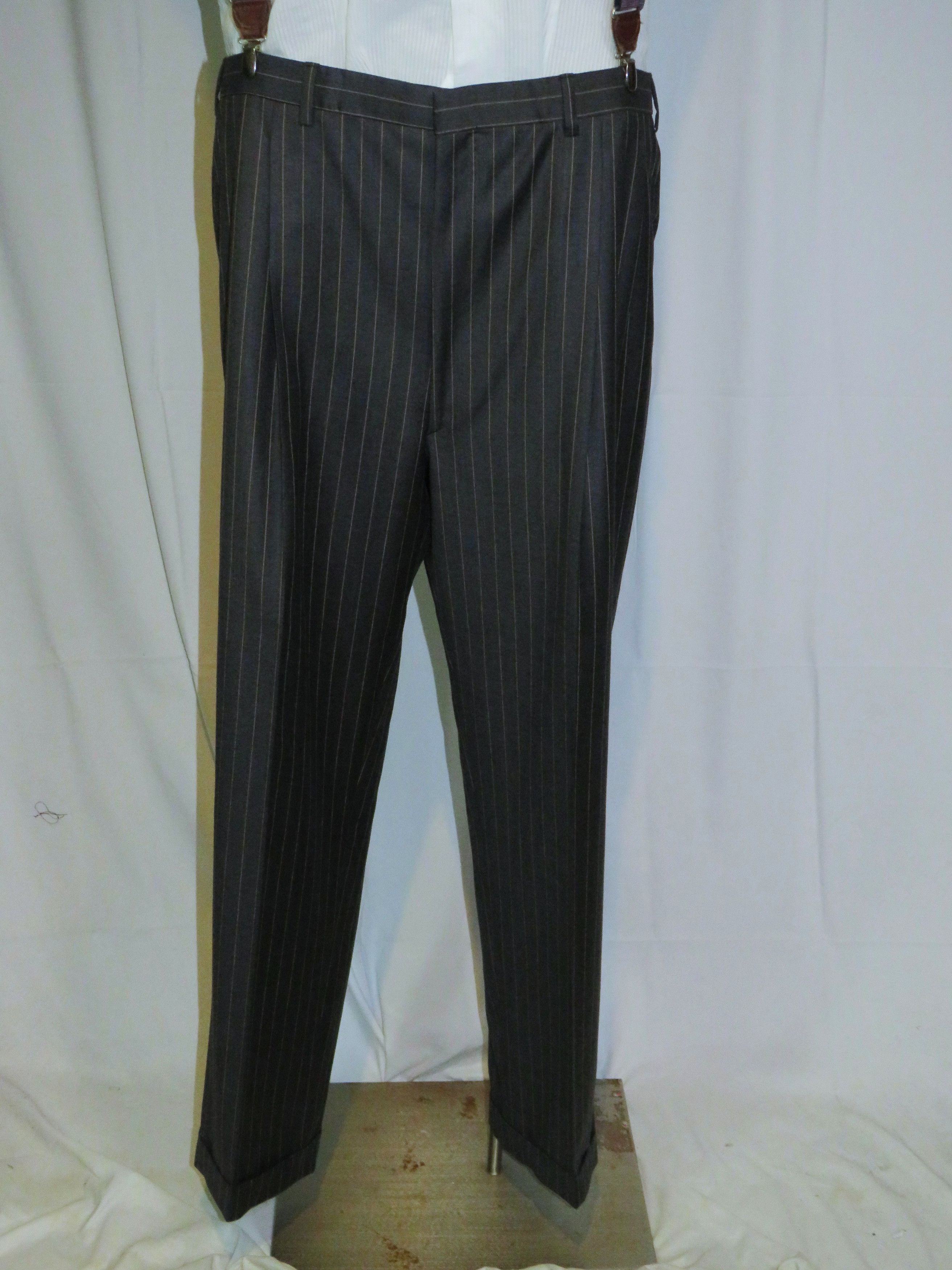 Brioni Pincio Super 150 Charcoal Stripe Two Button Suit 46L Size 46L - 15 Thumbnail