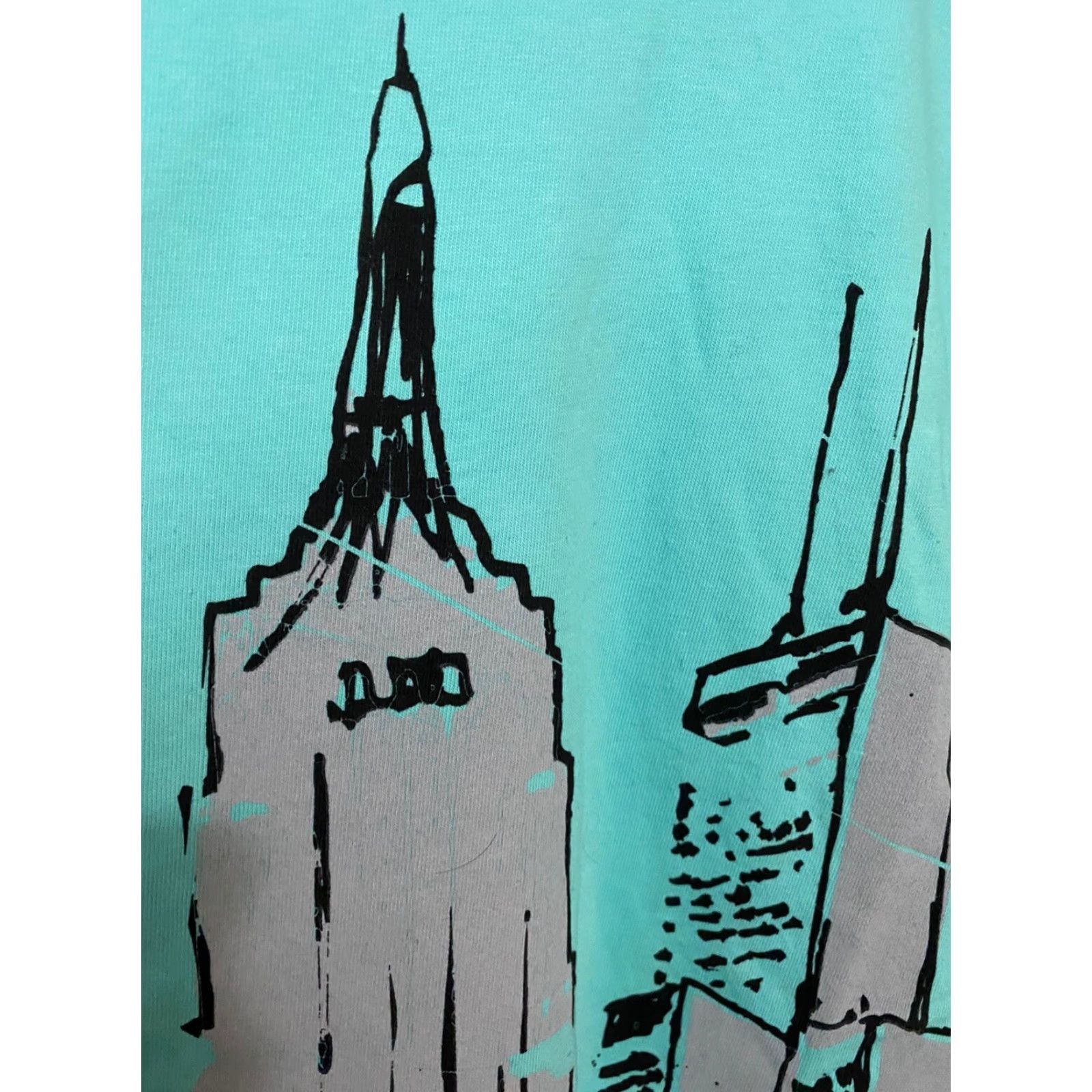 Vintage VINTAGE? 3V Cityscape Tee Shirt Men L Green NWOT Crew Neck Short Sleeve Shirt Chicago NY? Street Wear Cityscape 3V Tee Shirt Mens L Green NWOT Size US L / EU 52-54 / 3 - 3 Thumbnail