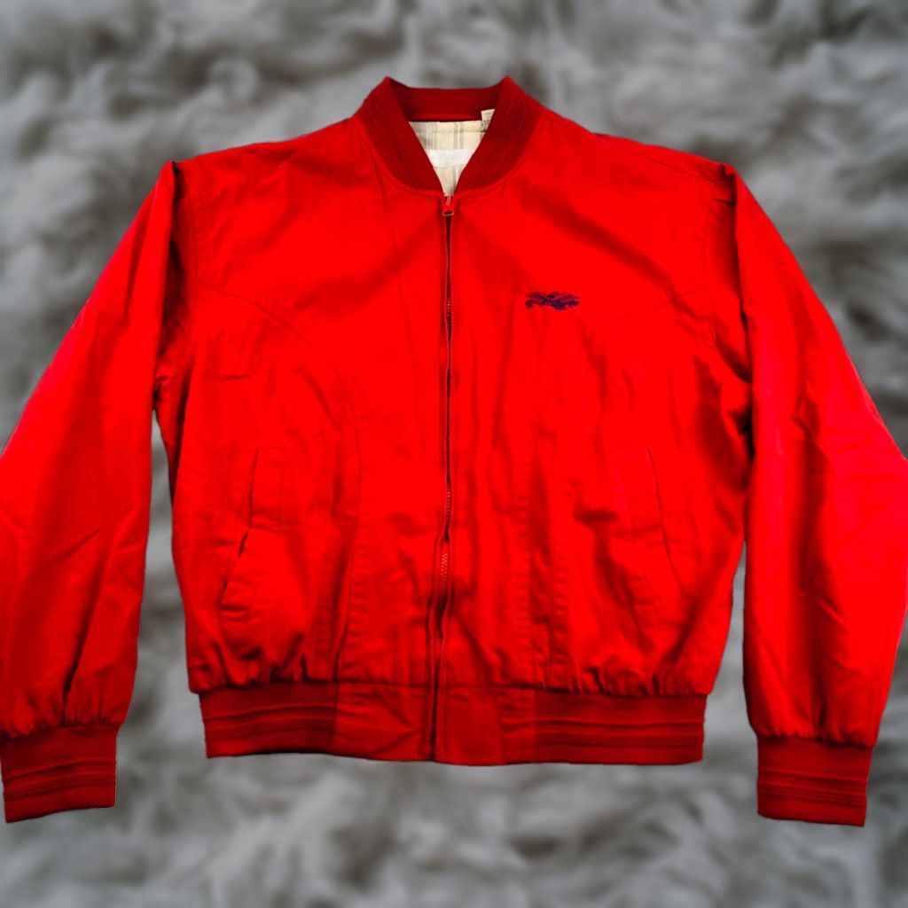 Perry Ellis VTG Perry Ellis Men's Bomber Jacket Full Zip Red M Size US M / EU 48-50 / 2 - 1 Thumbnail