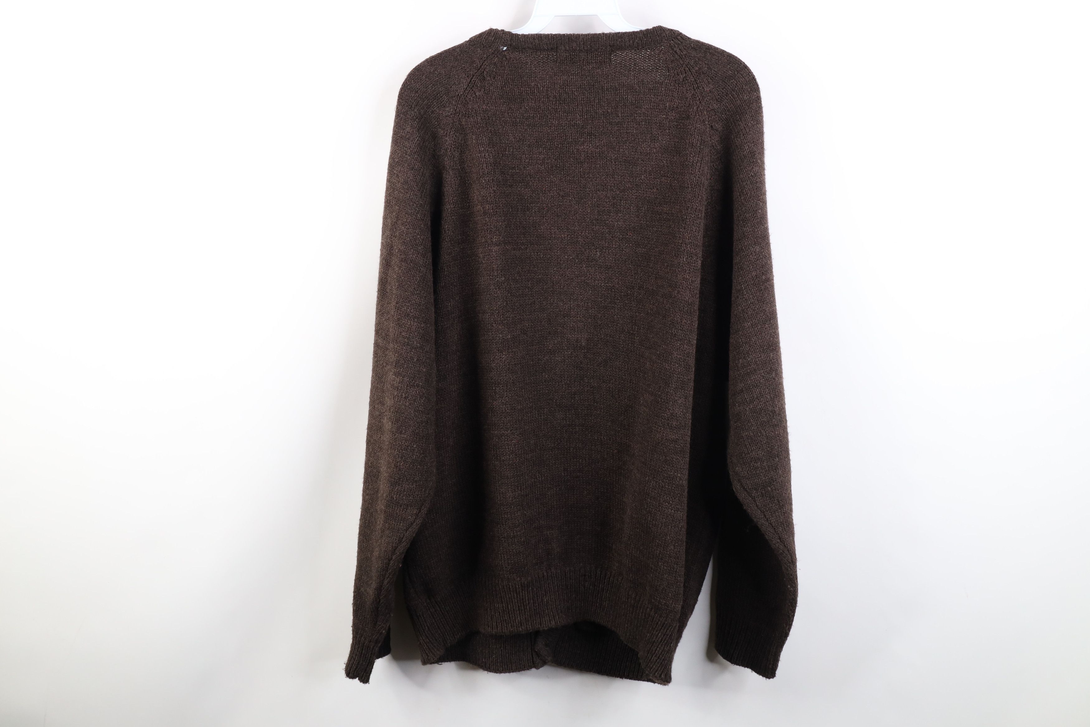 Vintage Vintage 90s Streetwear Cable Knit Cardigan Sweater Brown Size US L / EU 52-54 / 3 - 11 Thumbnail