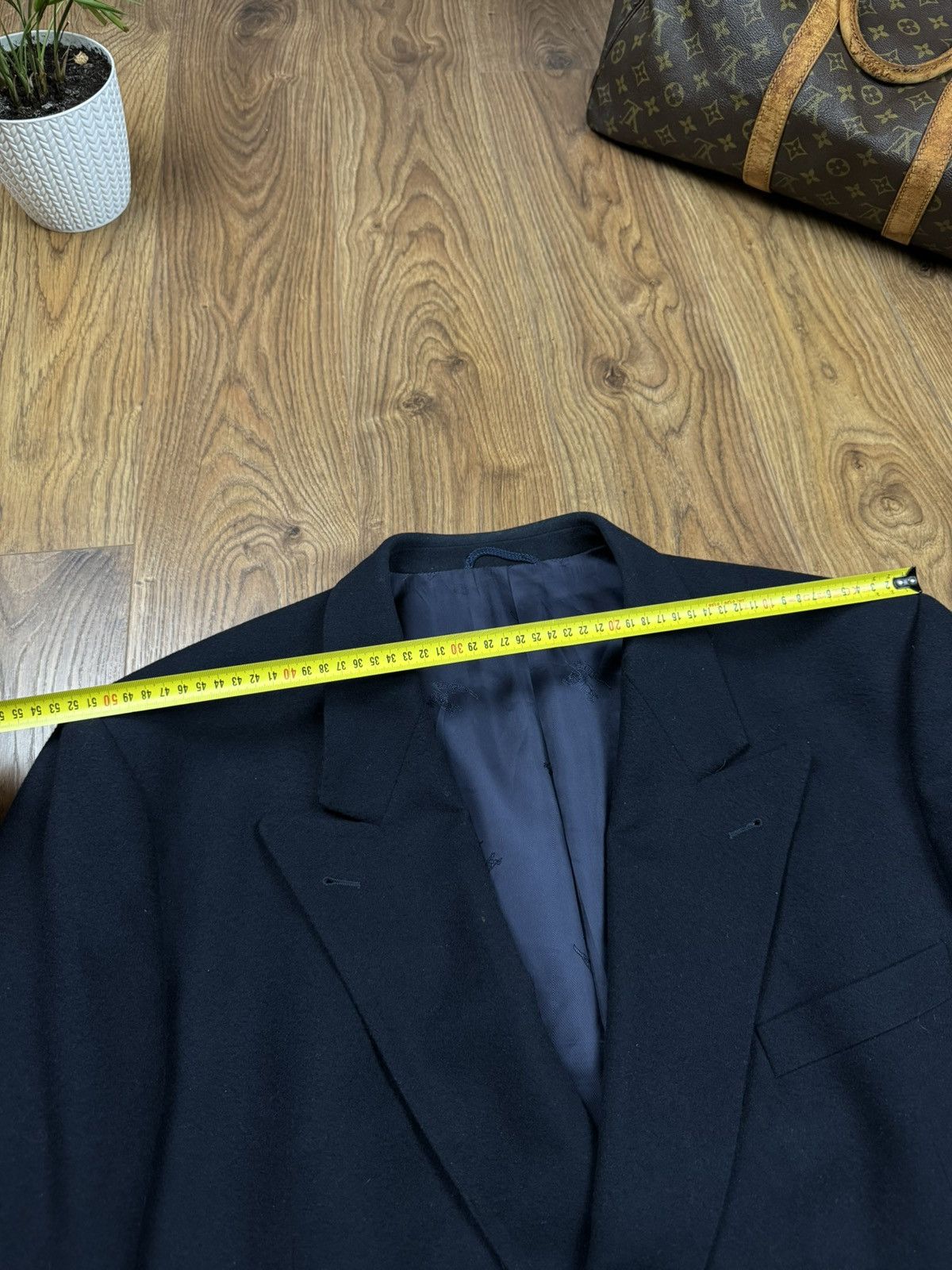 Burberry Vintage wool navy blazer Burberry original luxury item Size 54L - 8 Thumbnail