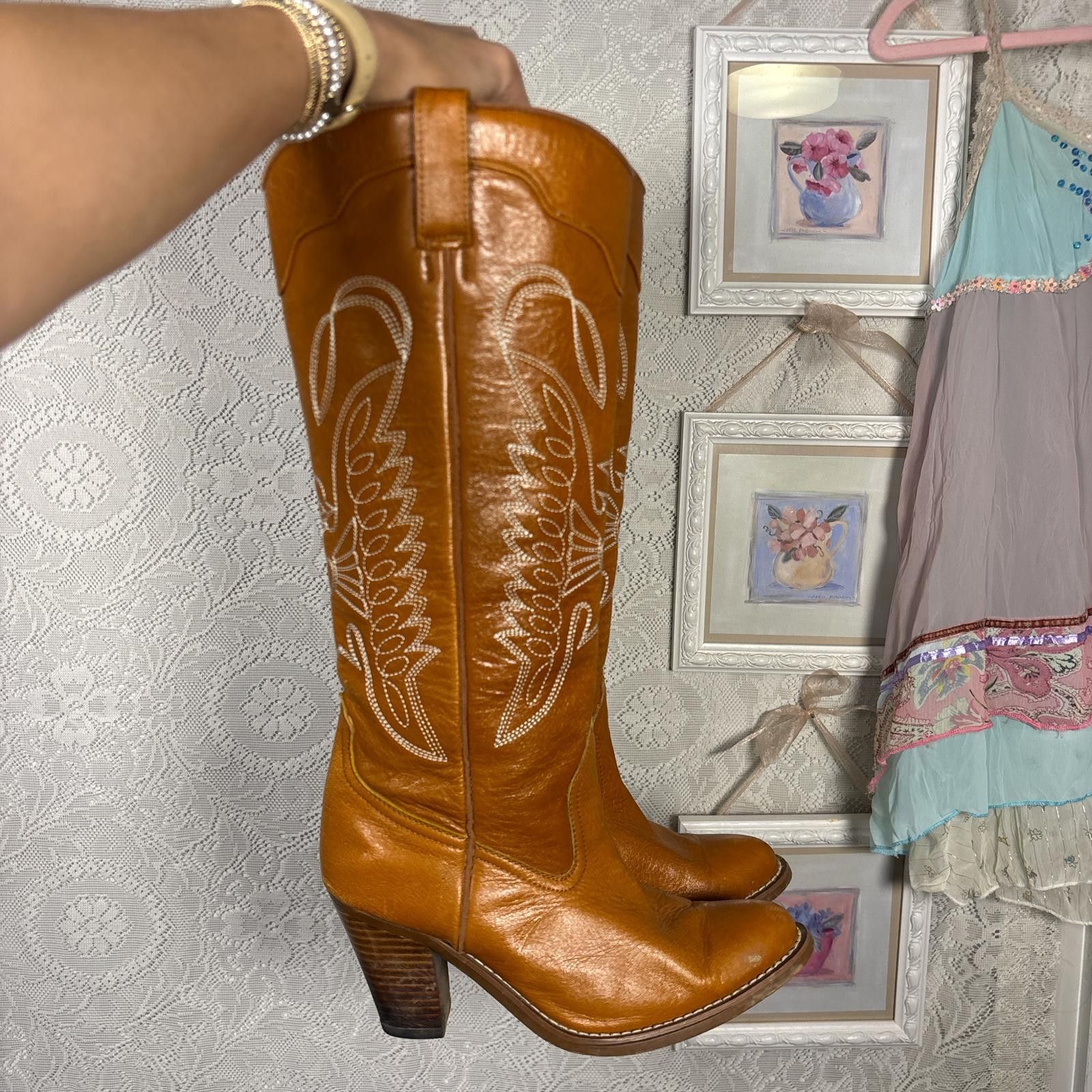 Jeffrey Campbell vintage leather embroidered cow girl boots Size ONE SIZE - 3 Thumbnail