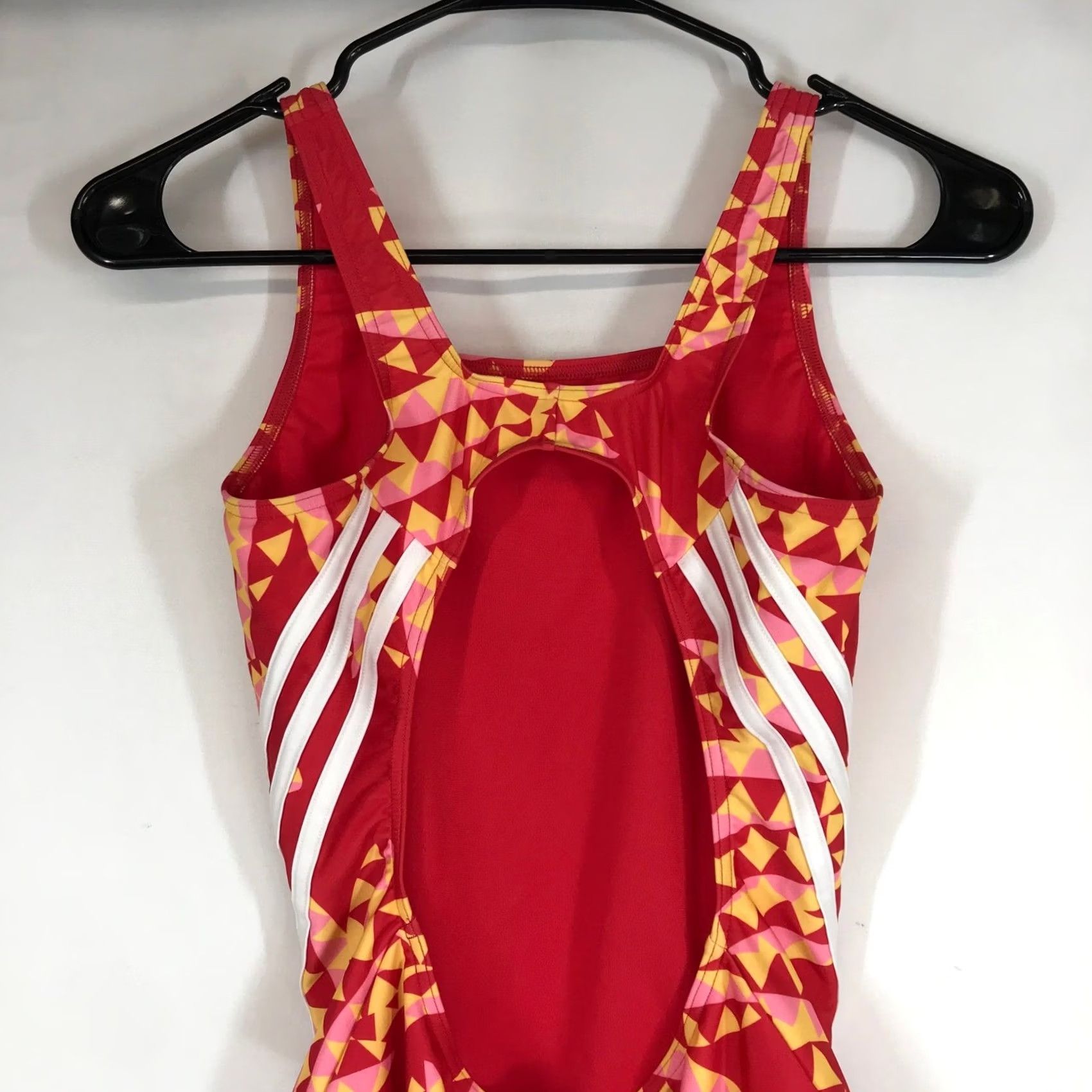 Adidas Adidas One Piece Womens Red Geometric FARM Rio 3-Stripes Size 6 Swimsuit (Multicolor) Womens Size ONE SIZE - 5 Thumbnail