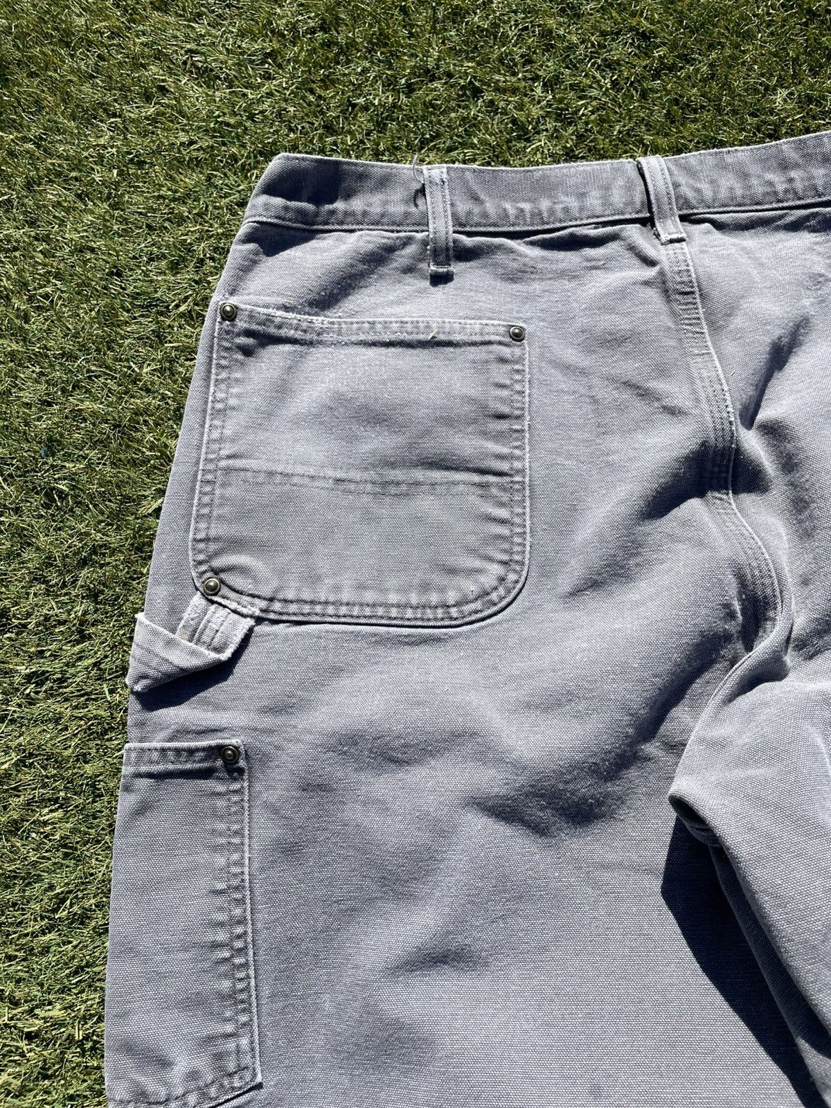 Carhartt Vintage Carhartt Double Knee Work Pants Grey Faded Canvas 37 Size US 37 - 11 Thumbnail