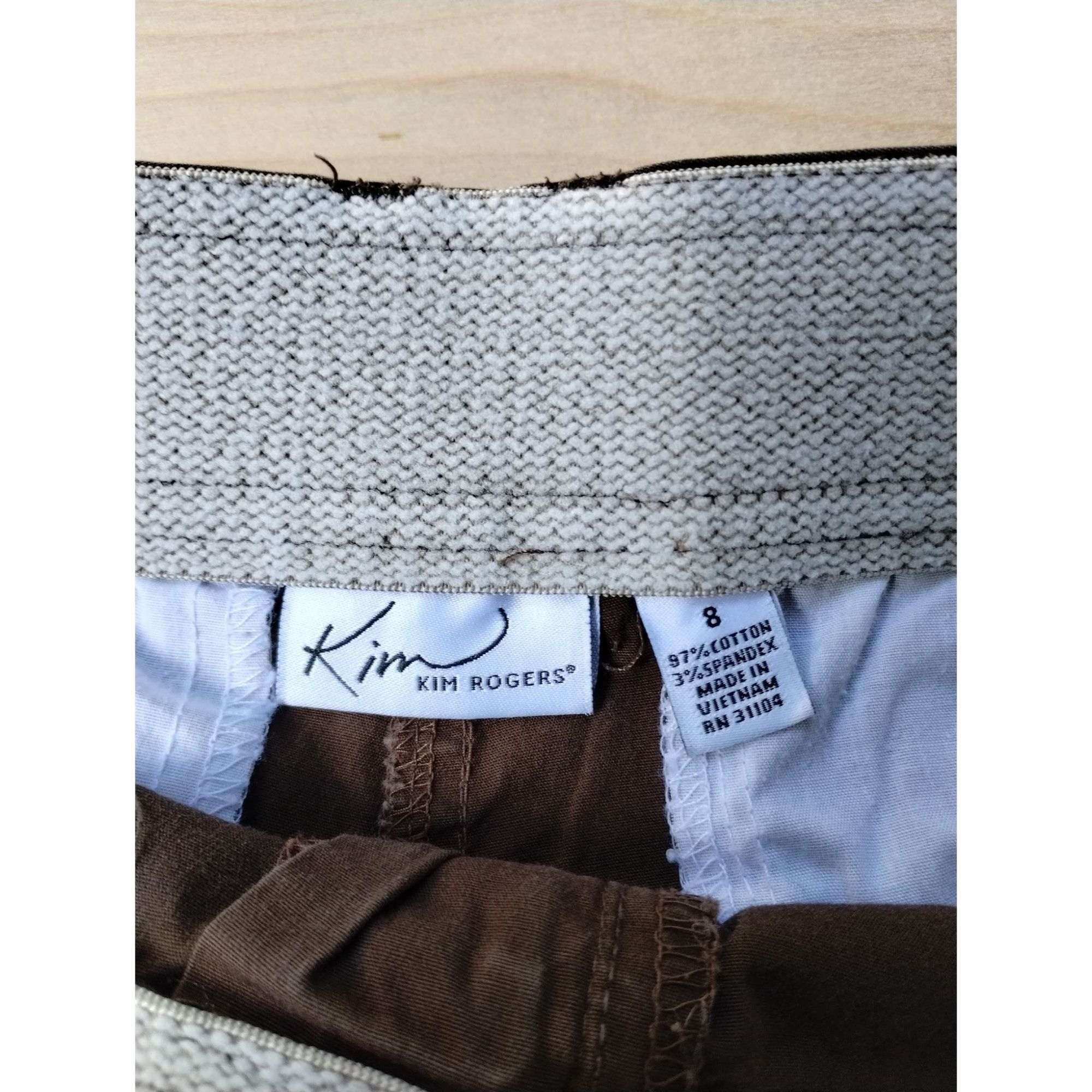 Other Womens Kim Rogers Brown Stretch Waist Capri Pants Size 8 Size 34" / US 12 / IT 48 - 6 Thumbnail