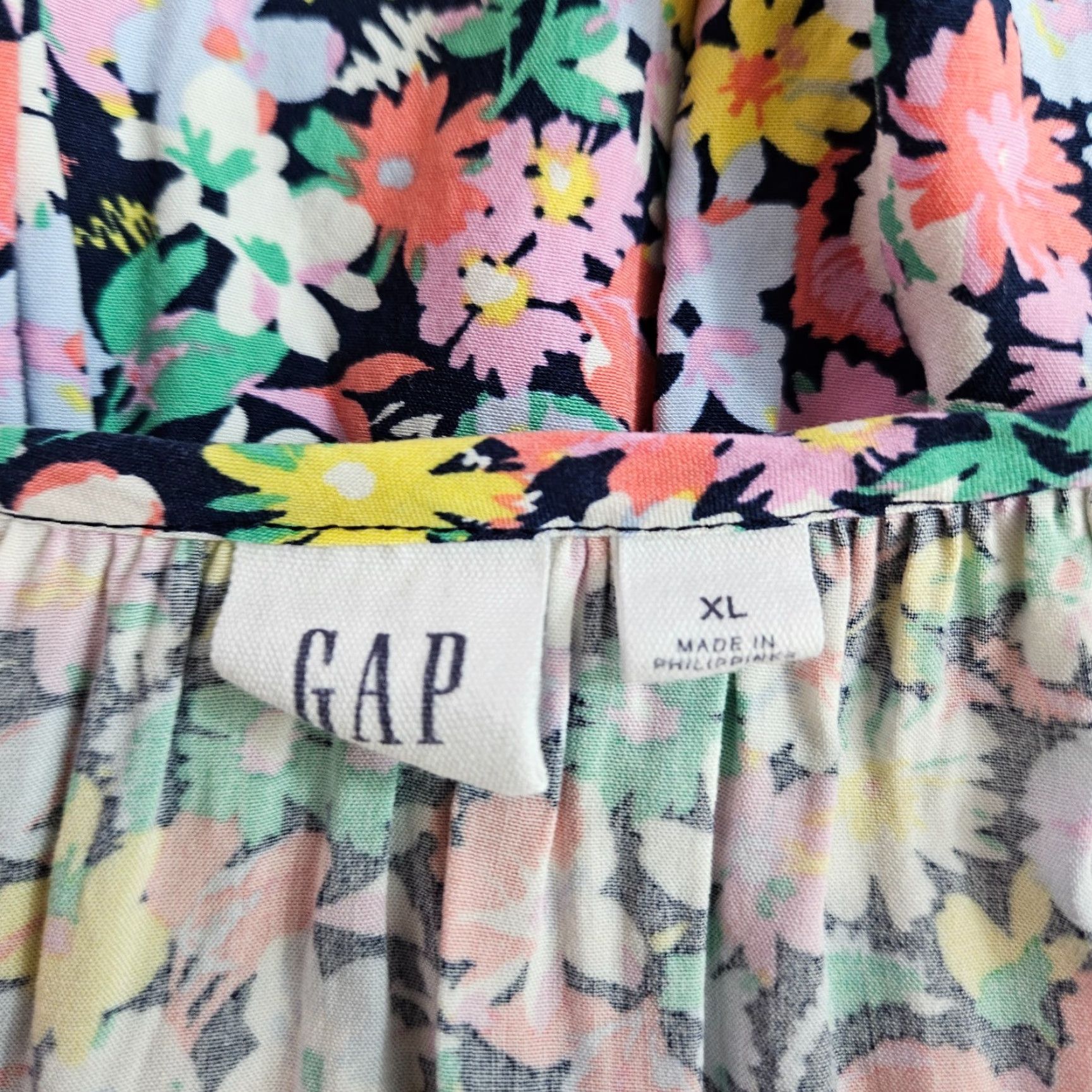 Gap Gap Womens Dress XL Pink Floral Long Sleeve A-Line Vintage No Size XL / US 12-14 / IT 48-50 - 4 Thumbnail