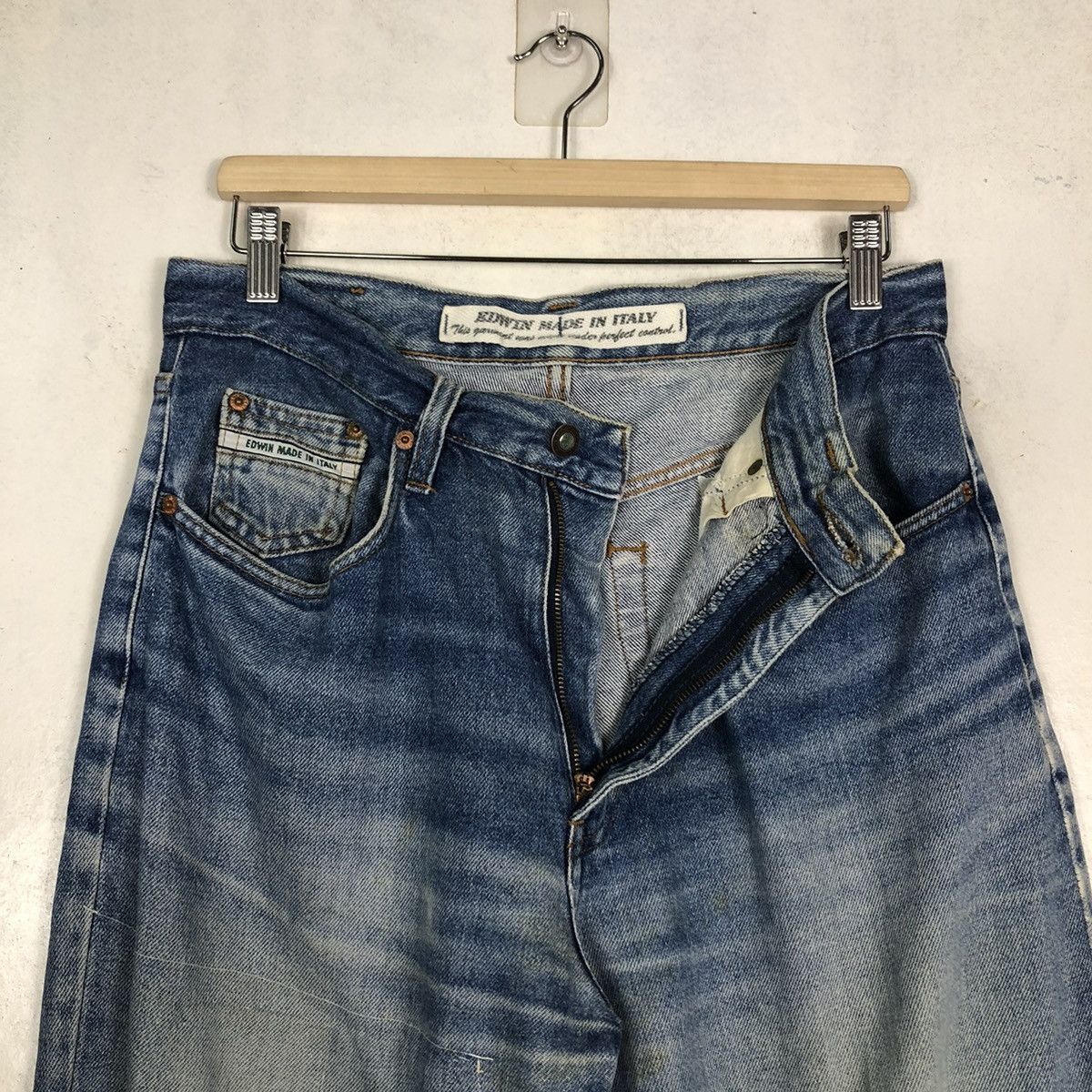 Edwin 🔥VINTAGE DENIM JEANS BIKER EDWIN MADE IN ITALY Size US 34 / EU 50 - 15 Thumbnail