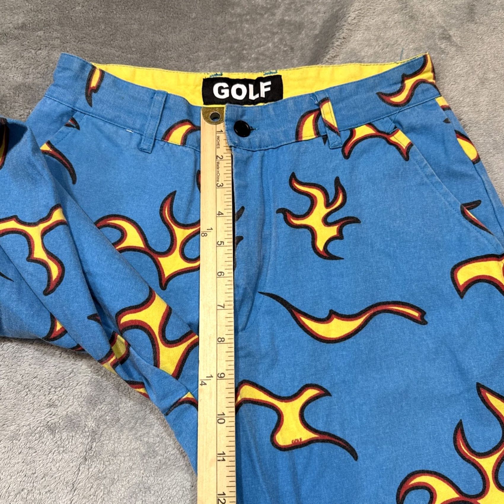 Golf Wang GOLF WANG Flame Pants Mens 28x27 Blue Cotton Tapered Chino Tyler The Creator Size US 28 / EU 44 - 6 Thumbnail