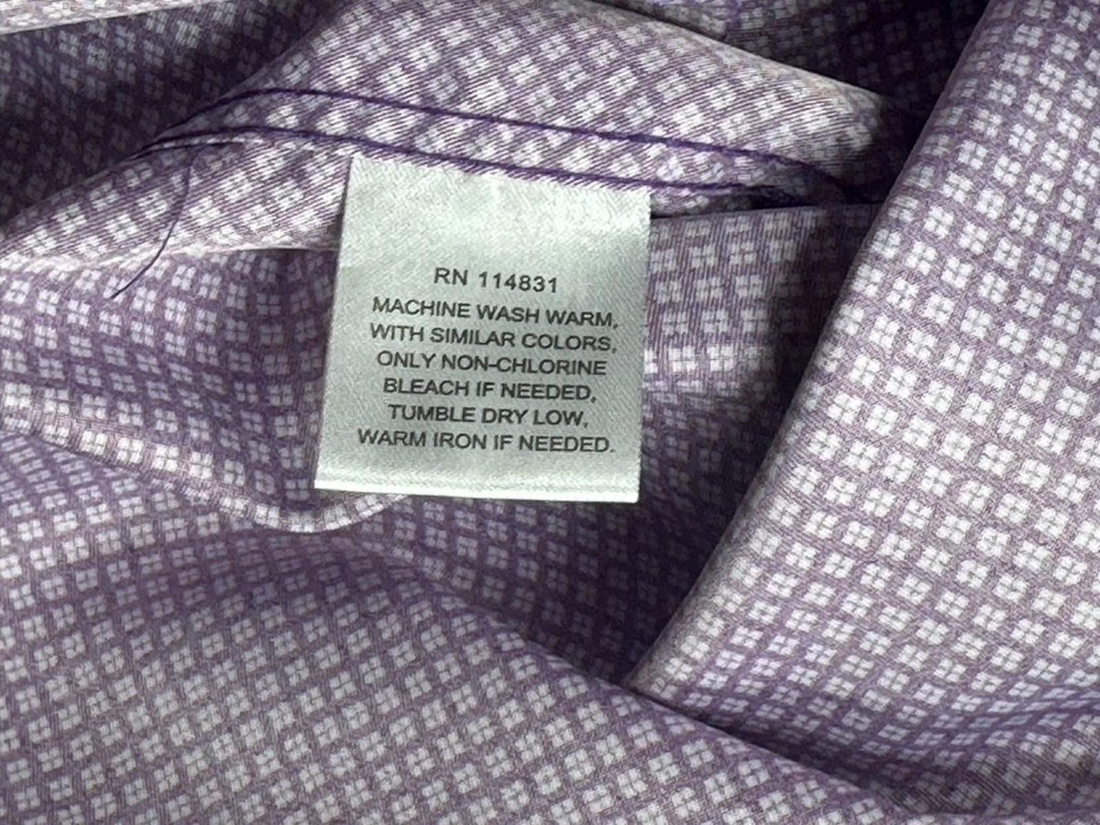 Calabrese Calabrum Cotton Blend Modern Fit Button Up Purple Men's XL Size US XL / EU 56 / 4 - 4 Thumbnail