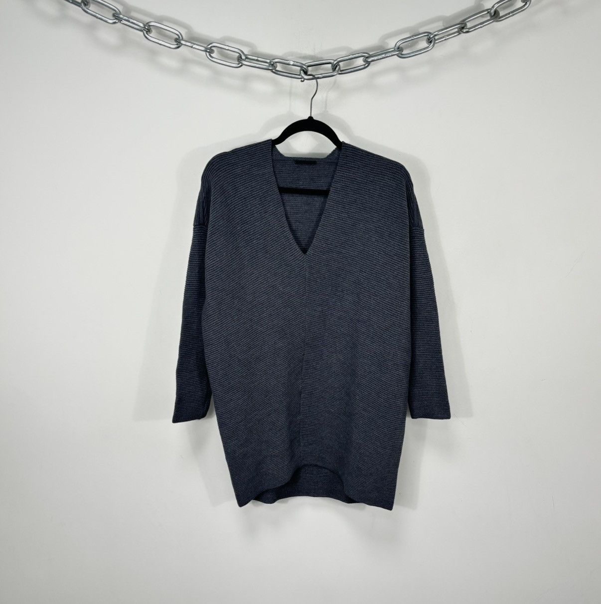 Annette Gortz Annette Gortz Heavy Ribbed Wool Nylon Knit V-Neck Sweater Size XS / US 0-2 / IT 36-38 - 1 Thumbnail