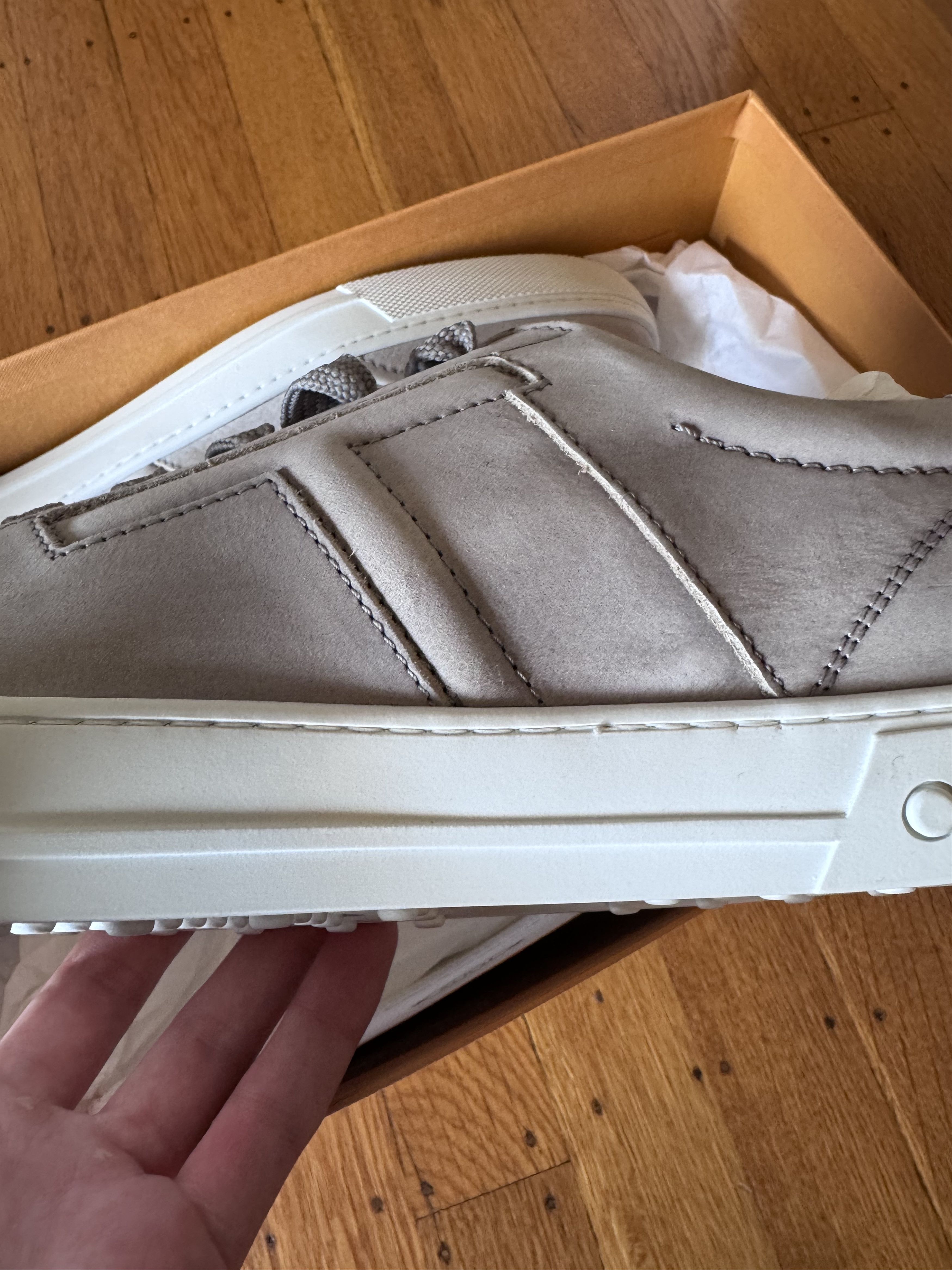 Tod's Tod's Low Top Grey Leather Sneaker Size US 11 / EU 44 - 6 Thumbnail