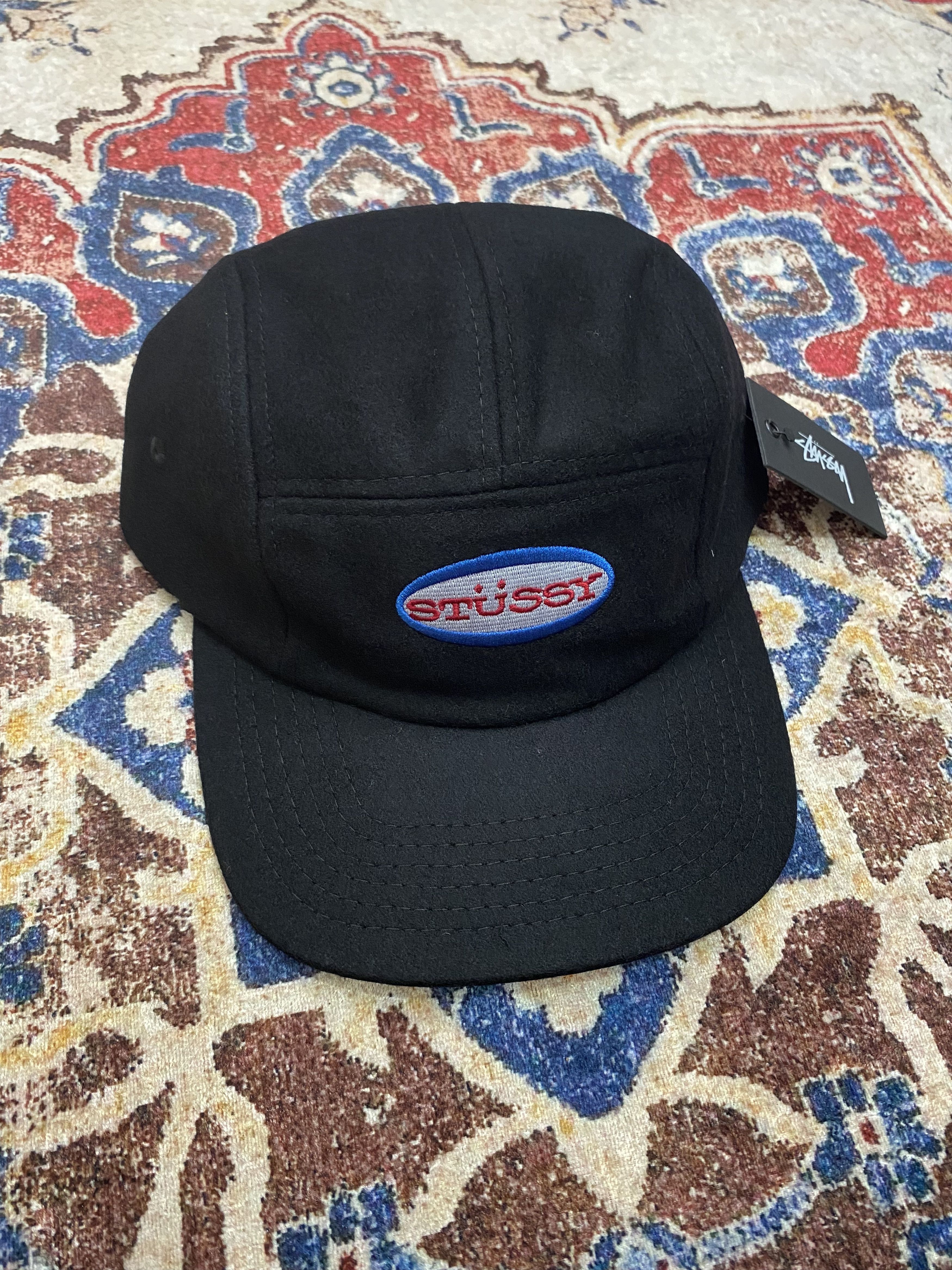 Stussy 5 Panel Cap Black | Grailed