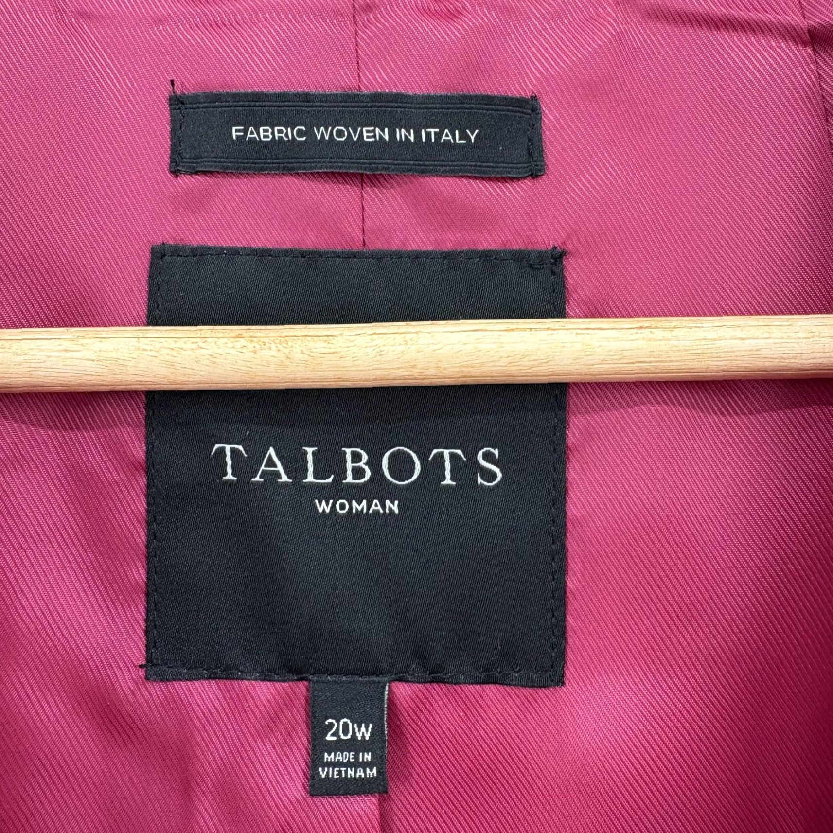 Talbots Talbots Coat Womens 20W Pink Wool Lined Collared Zipper Pockets Italian Size 3XL / US 20-22 - 4 Thumbnail