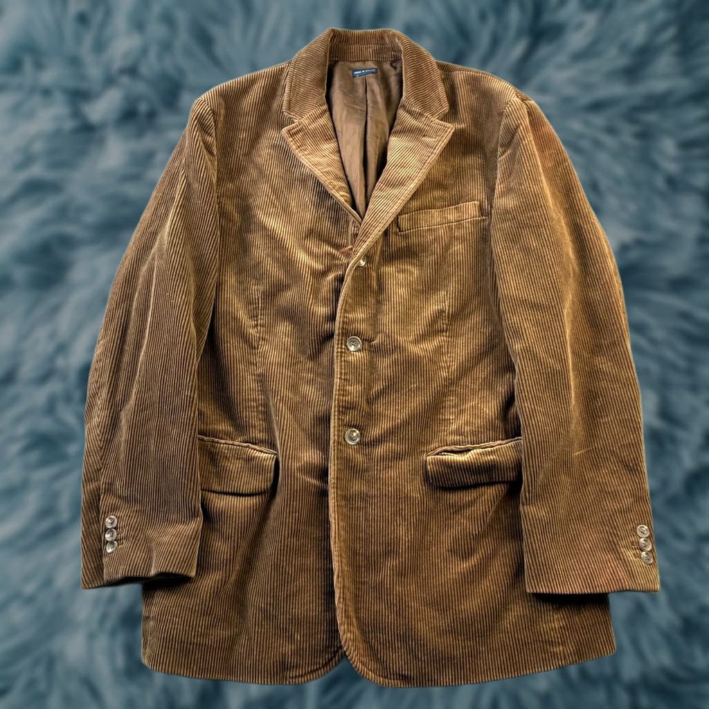 Polo Ralph Lauren VINTAGE Polo Ralph Lauren Blazer Mens Large Brown Corduroy 3 Button Front Three-Button Notch Lapel Single-Breasted Regular Fit Jacket Coat Size US L / EU 52-54 / 3 - 1 Thumbnail