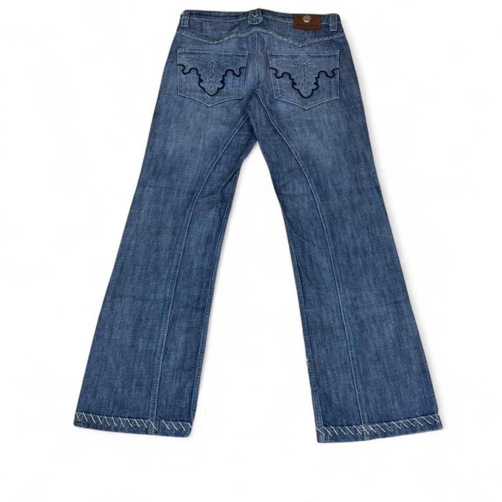 True Religion Antik Denim blue jeans with embroidered details Size US 34 / EU 50 - 3 Thumbnail