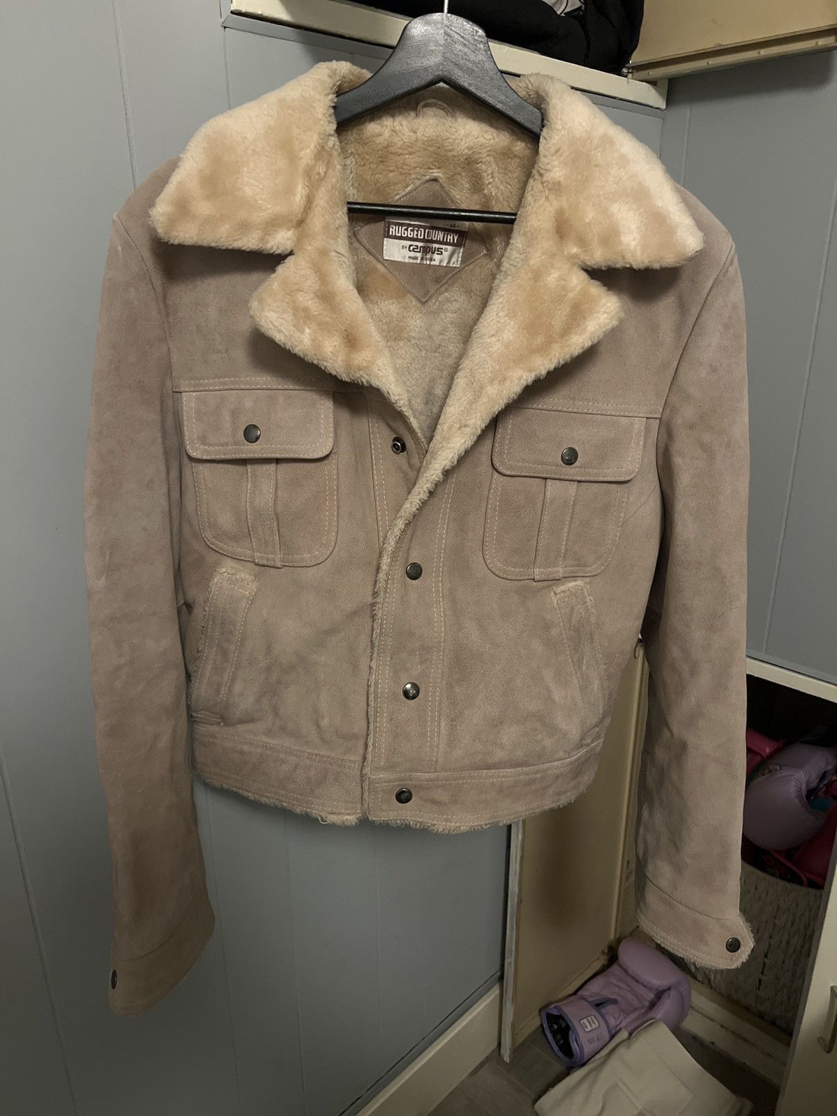 Vintage Vintage suade trucker jacket with fur Size US M / EU 48-50 / 2 - 1 Thumbnail