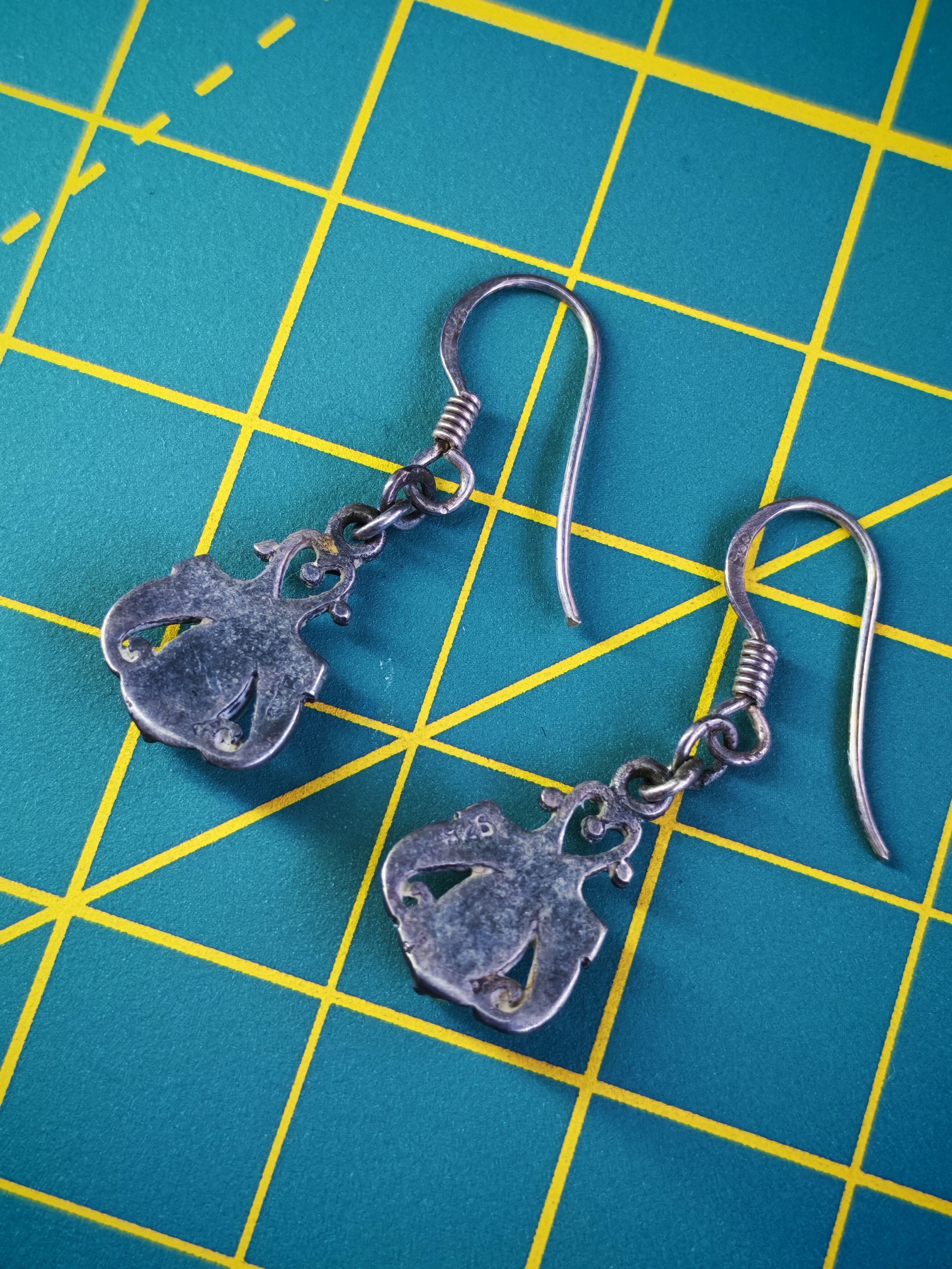 Other Sterling 925 Real Silver Earrings Vintage Yin Yang Silver Size ONE SIZE - 3 Thumbnail