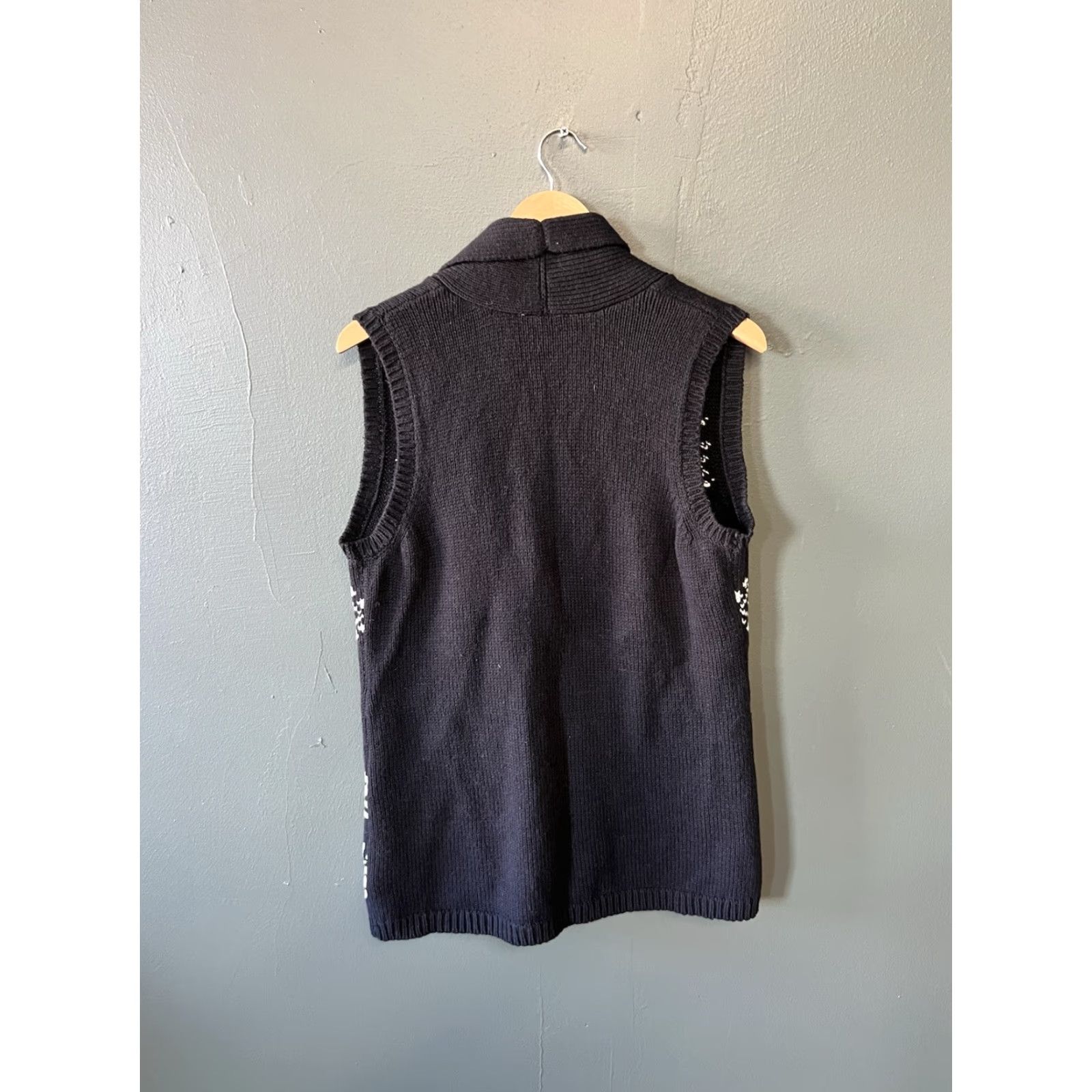 Coldwater Creek VINTAGE Coldwater Creek Womens Black Sleeveless Knit Cardigan Large L Sleeveless Vest Button Mens? Size L / US 10 / IT 46 - 2 Thumbnail