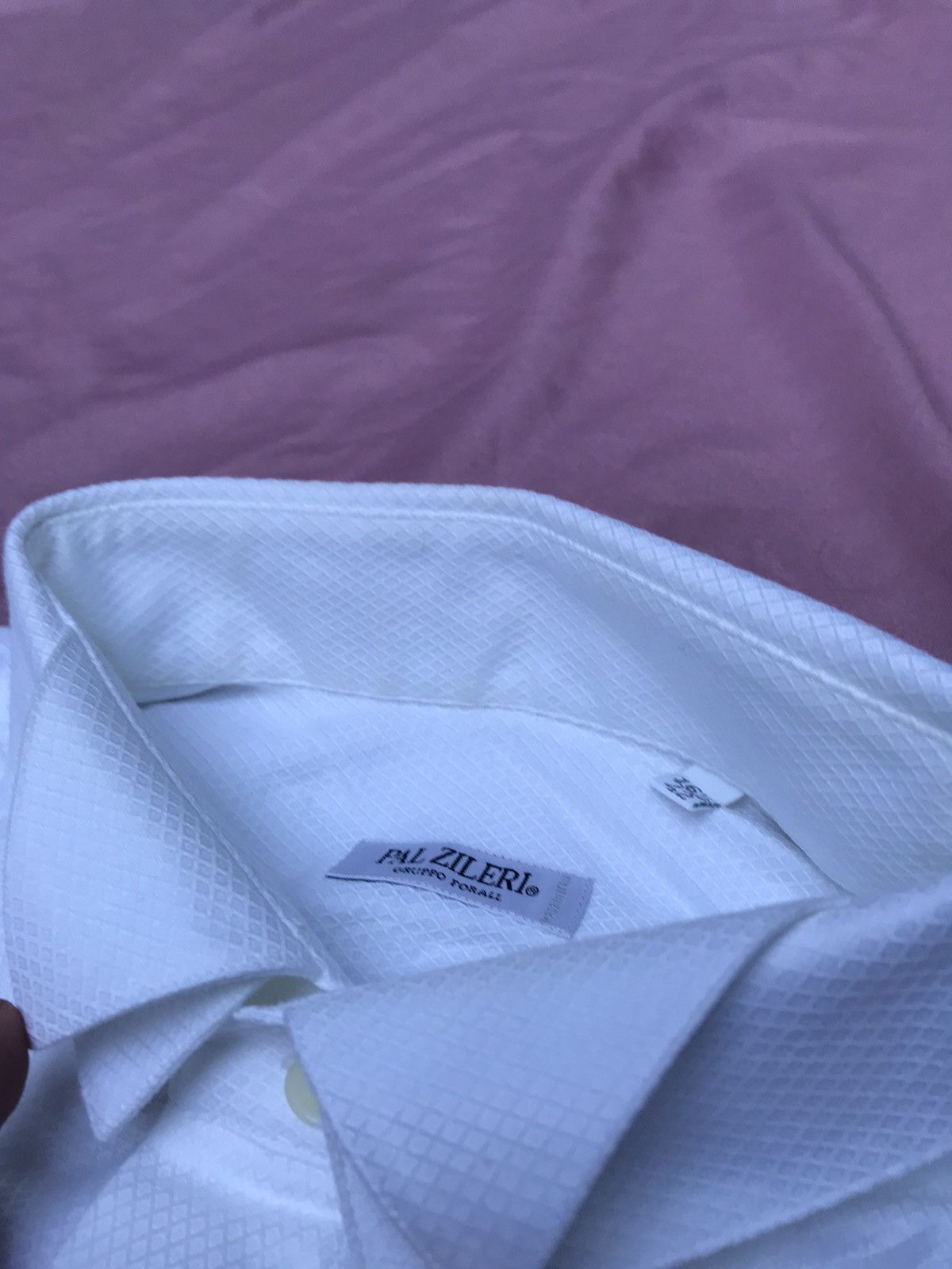 Pal Zileri PAL ZILERI WHITE TUXEDO BUTTON UP, MOTHER OF PEARL BUTTONS Size 42R - 7 Thumbnail