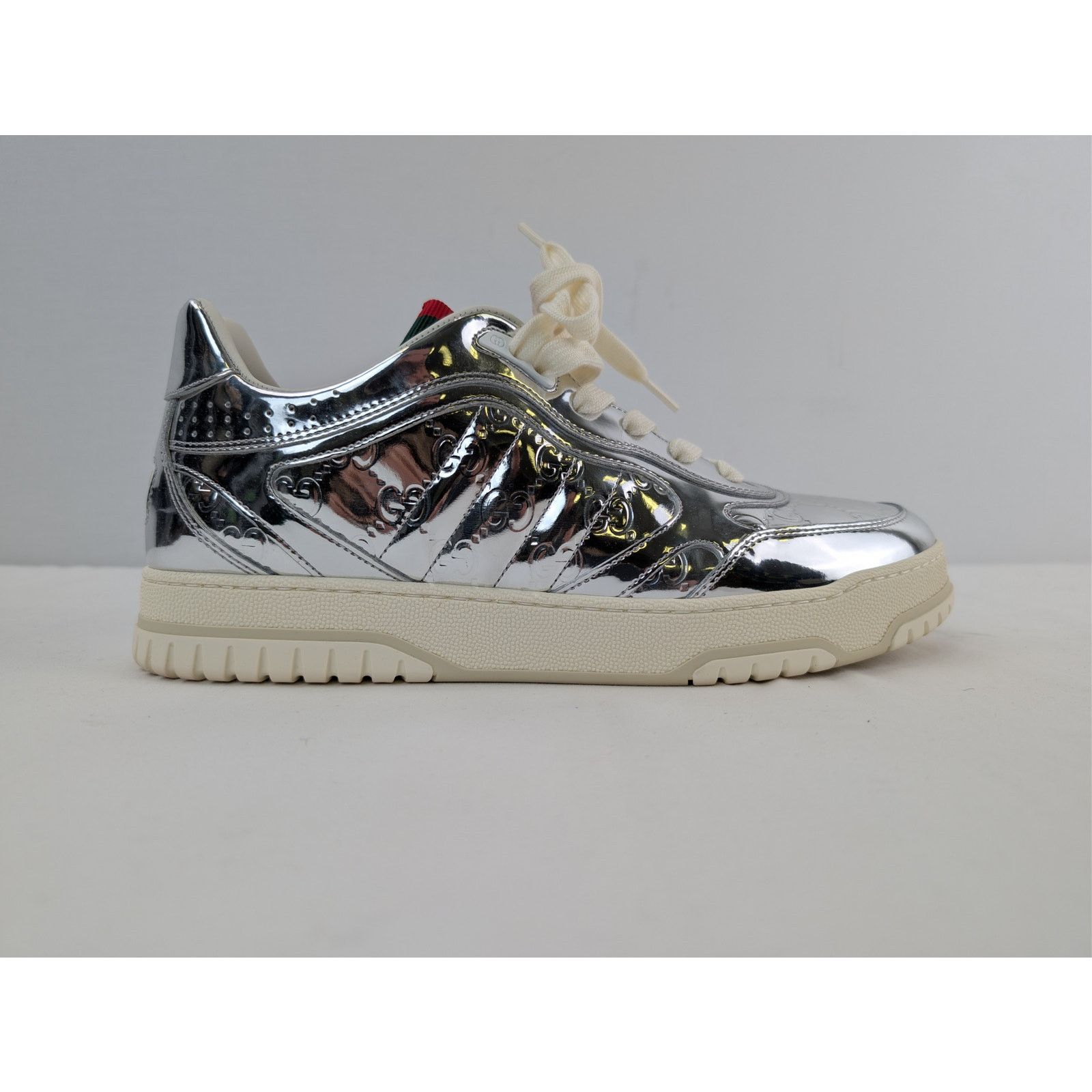 Gucci o1rshd1 Re-Web Sneaker in Glam Mirror / Glow Silver / Silver Size US 10 / EU 43 - 4 Thumbnail