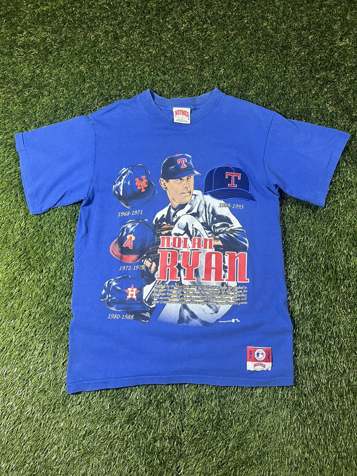 Nutmeg Vintage 90s New York Mets Nolan Ryan Player MLB Baseball Tee Size US M / EU 48-50 / 2 - 1 Thumbnail