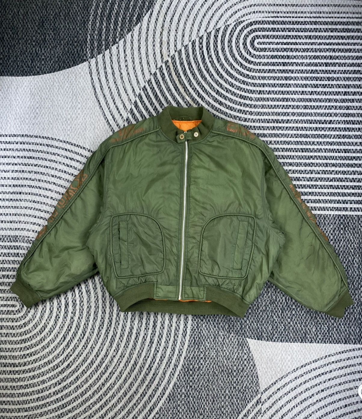 Japanese Brand Vtg Alon Point Authenticity Green Bombers Jacket Size US XL / EU 56 / 4 - 2 Thumbnail