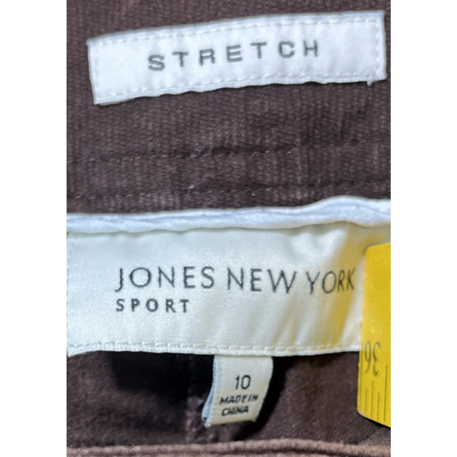Jones New York WOMEN'S JONES NY SPORT STRETCH CORDUROY BROWN PANTS SIZE 10 Size 32" / US 10 / IT 46 - 4 Thumbnail
