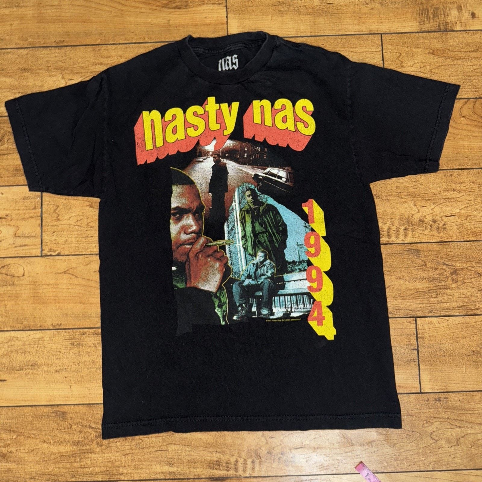 Nas × Rap Tees × Vintage NAS Rap T-Shirt Black Med 19x26 Size US M / EU 48-50 / 2 - 1 Thumbnail
