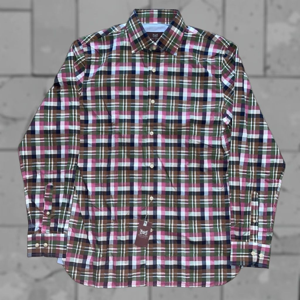 Vintage Hickey Freeman Plaid Button-Up Shirt Mens M Red Long Sleeve Size US M / EU 48-50 / 2 - 1 Thumbnail